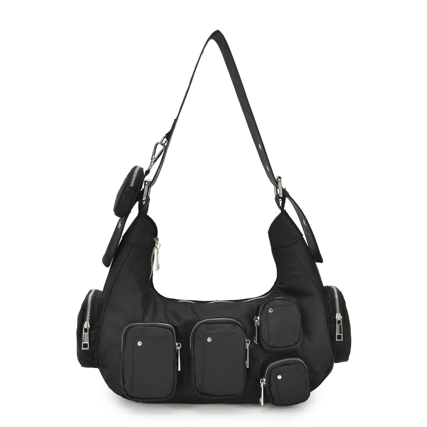 Núnoo Small Sally Pocket Recycled Nylon Green Shoulder bags Black