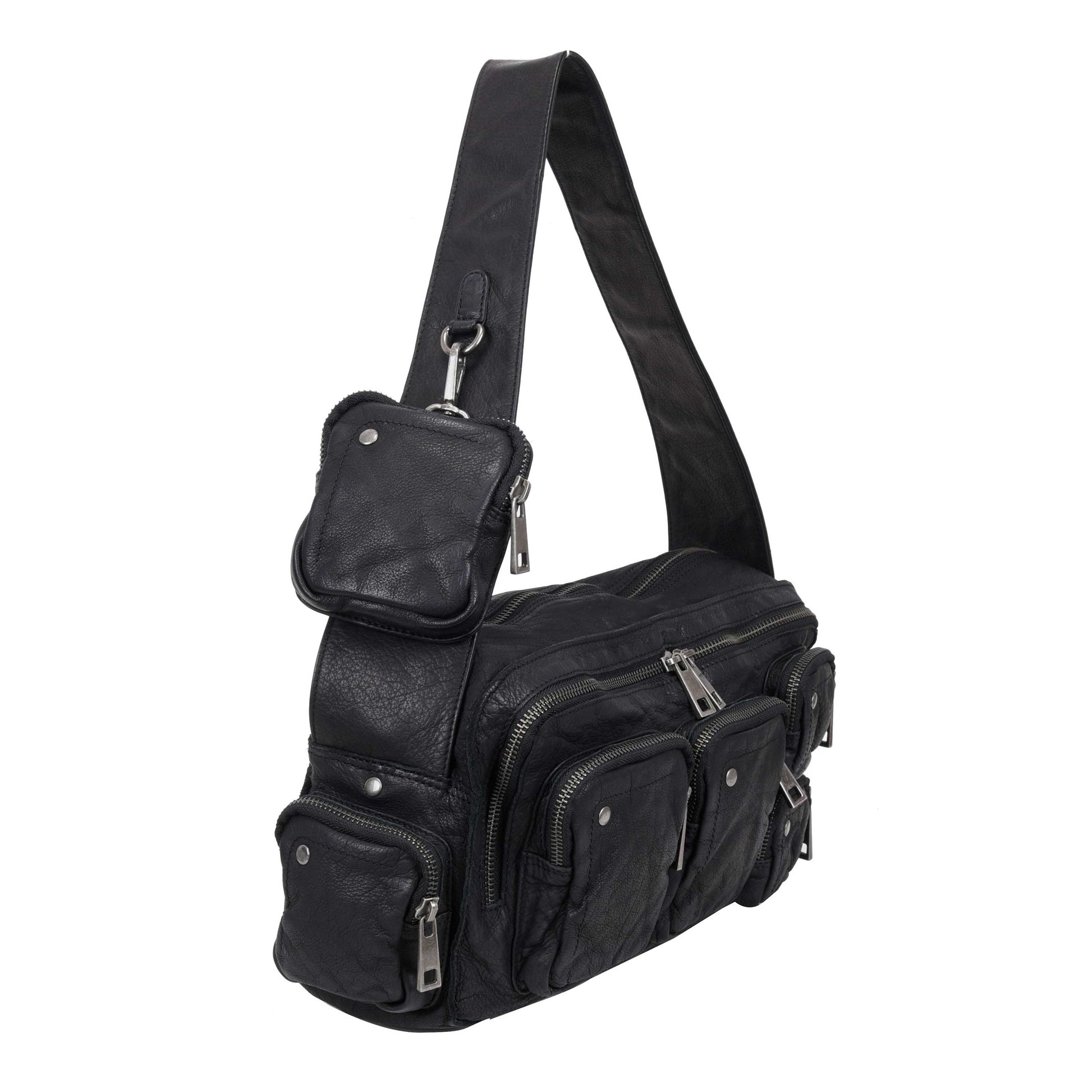 Núnoo Alimakka Pocket Washed Black w. Antique Silver Shoulder bags Black