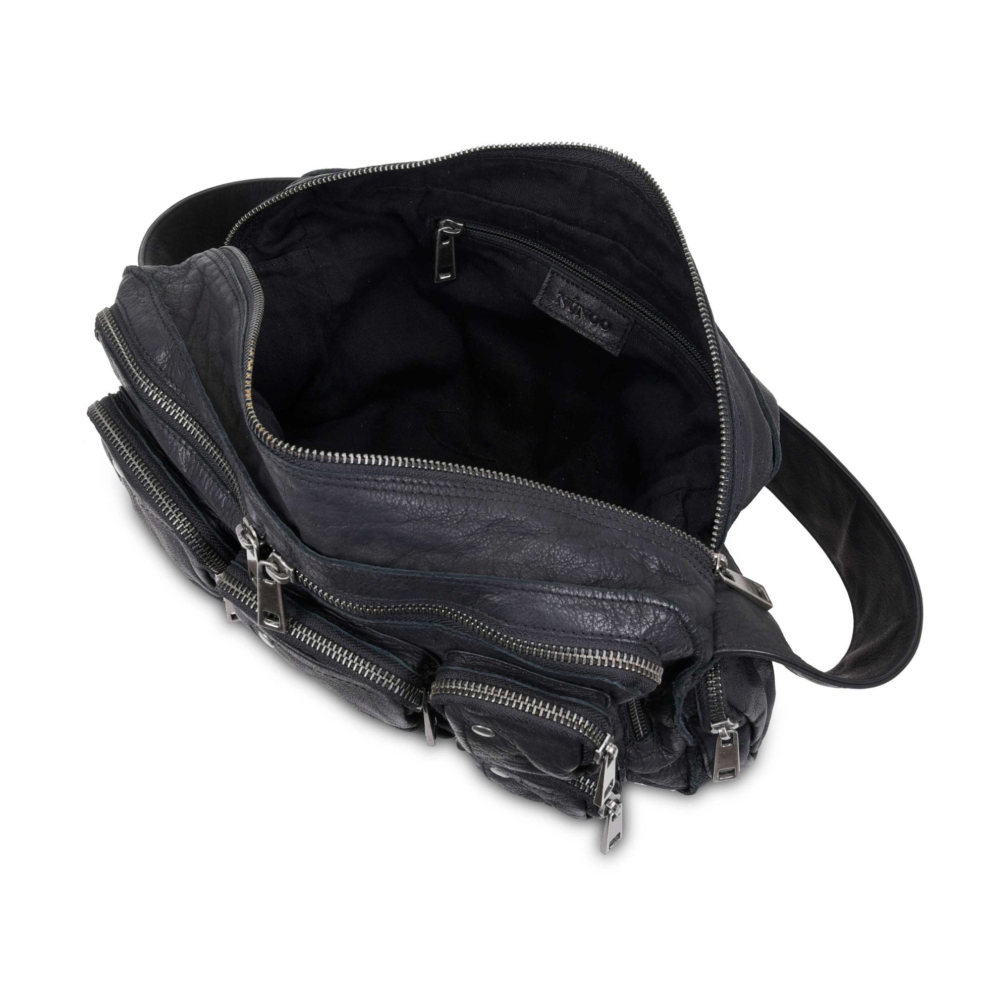 Núnoo Alimakka Pocket Washed Black w. Antique Silver Shoulder bags Black