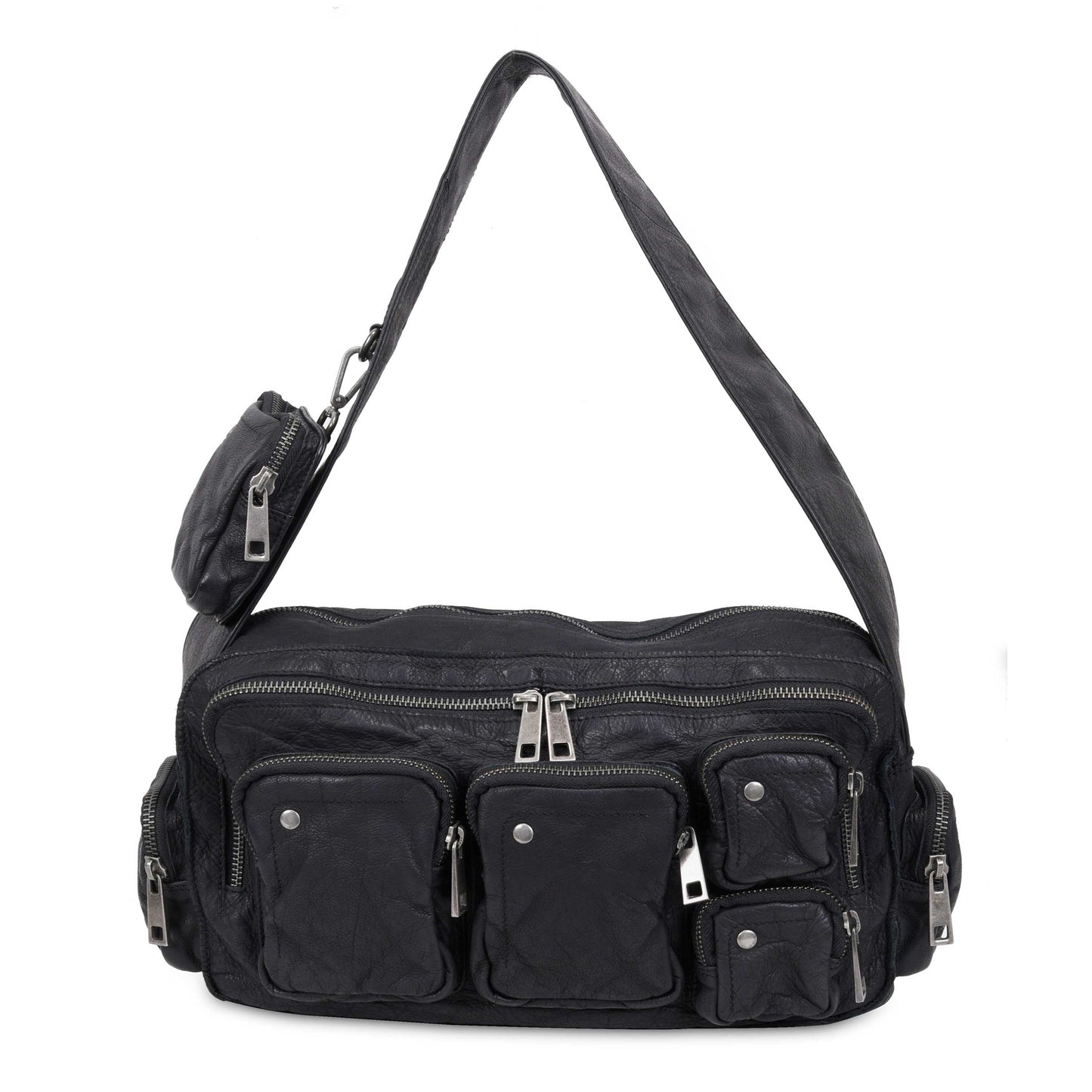 Núnoo Alimakka Pocket Washed Black w. Antique Silver Shoulder bags Black