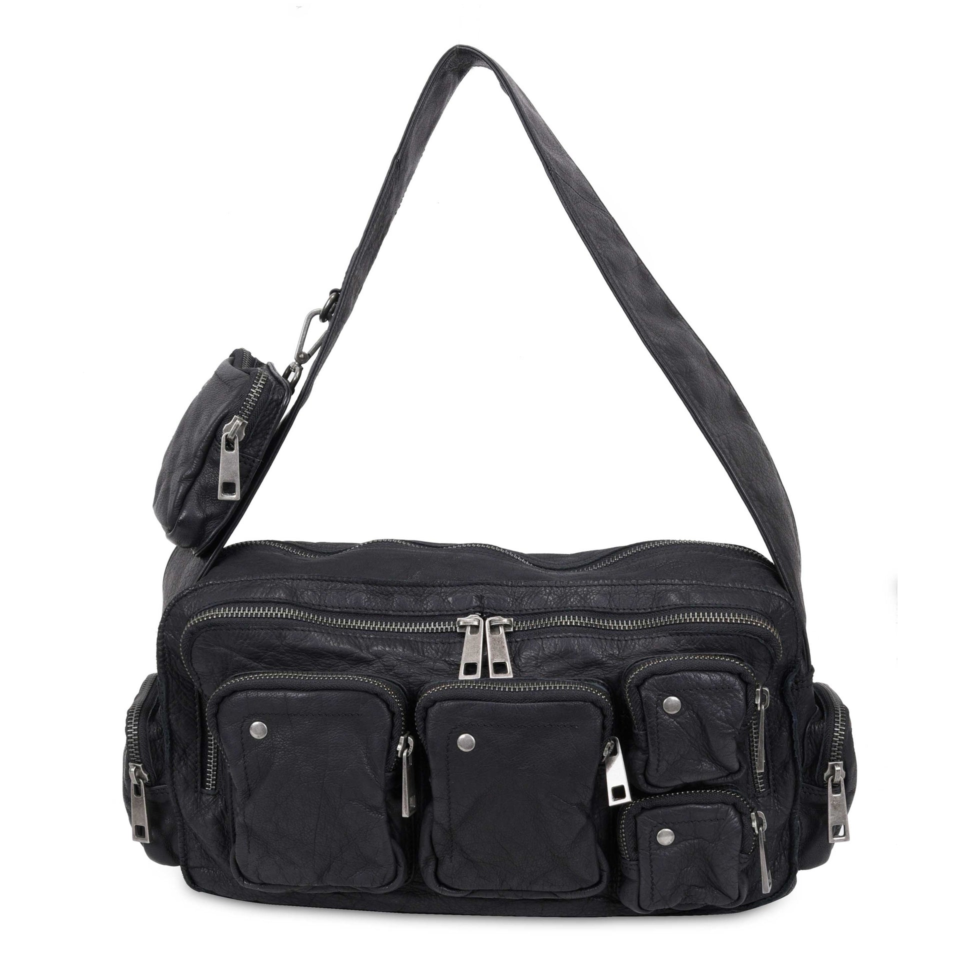 Núnoo Alimakka Pocket Washed Black w. Antique Silver Shoulder bags Black