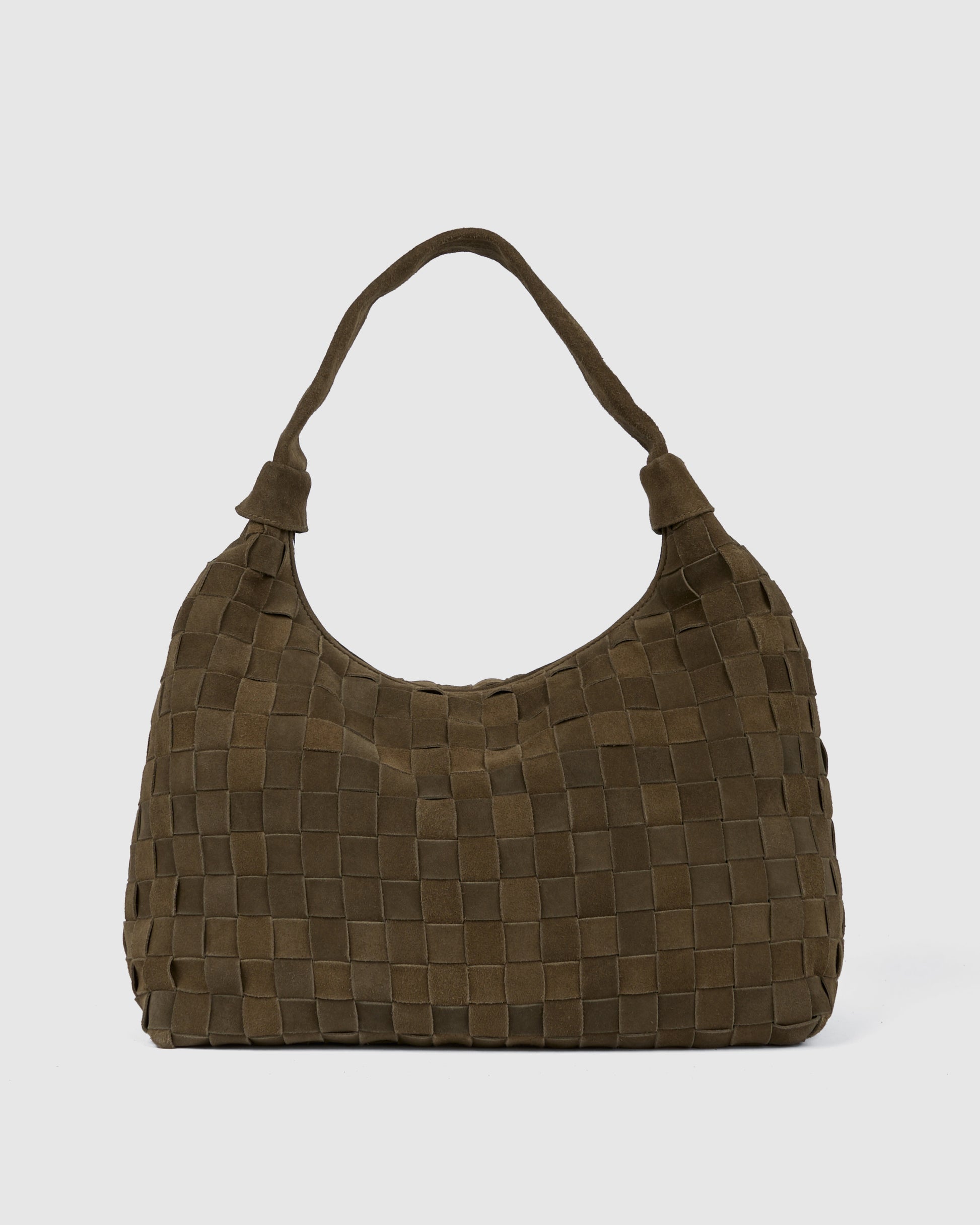 Núnoo Big Dandy Braided Suede Dusty Olive Large Olive