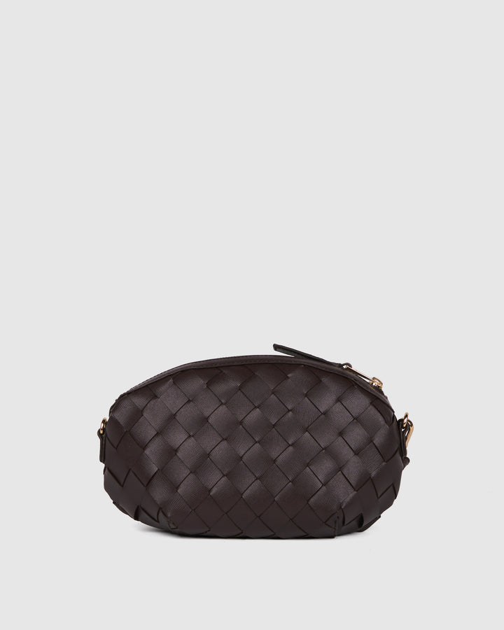 Núnoo Cara Braided Florence Chocolate w. Gold Small bag Chocolate