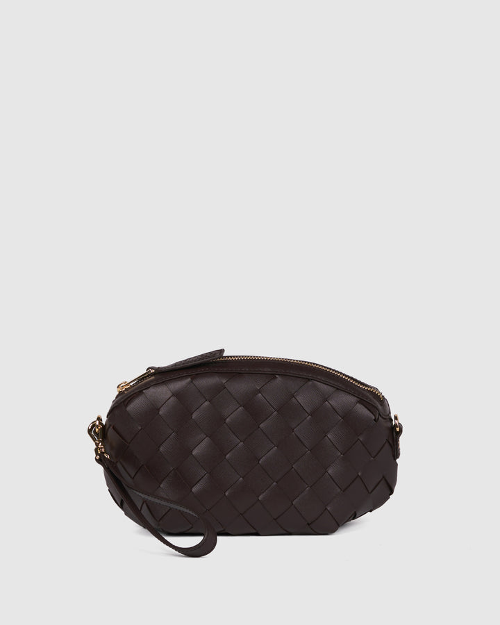 Núnoo Cara Braided Florence Chocolate w. Gold Small bag Chocolate