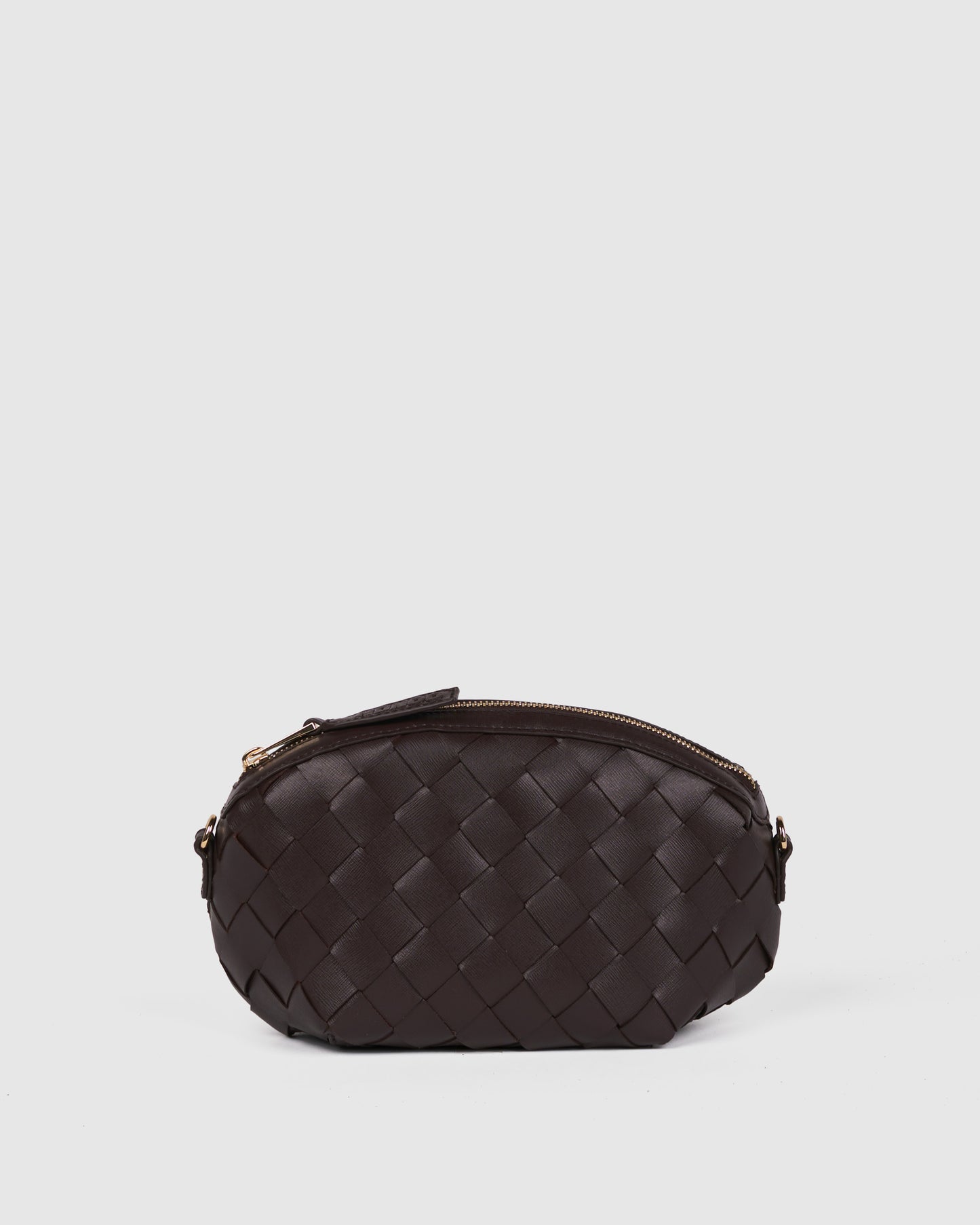 Núnoo Cara Braided Florence Chocolate w. Gold Small bag Chocolate