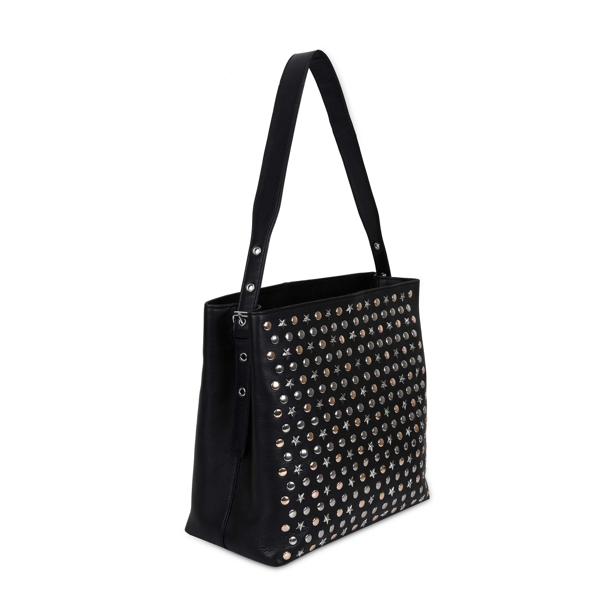 Núnoo Chiara Studs Silky Black Shoulder bags Black