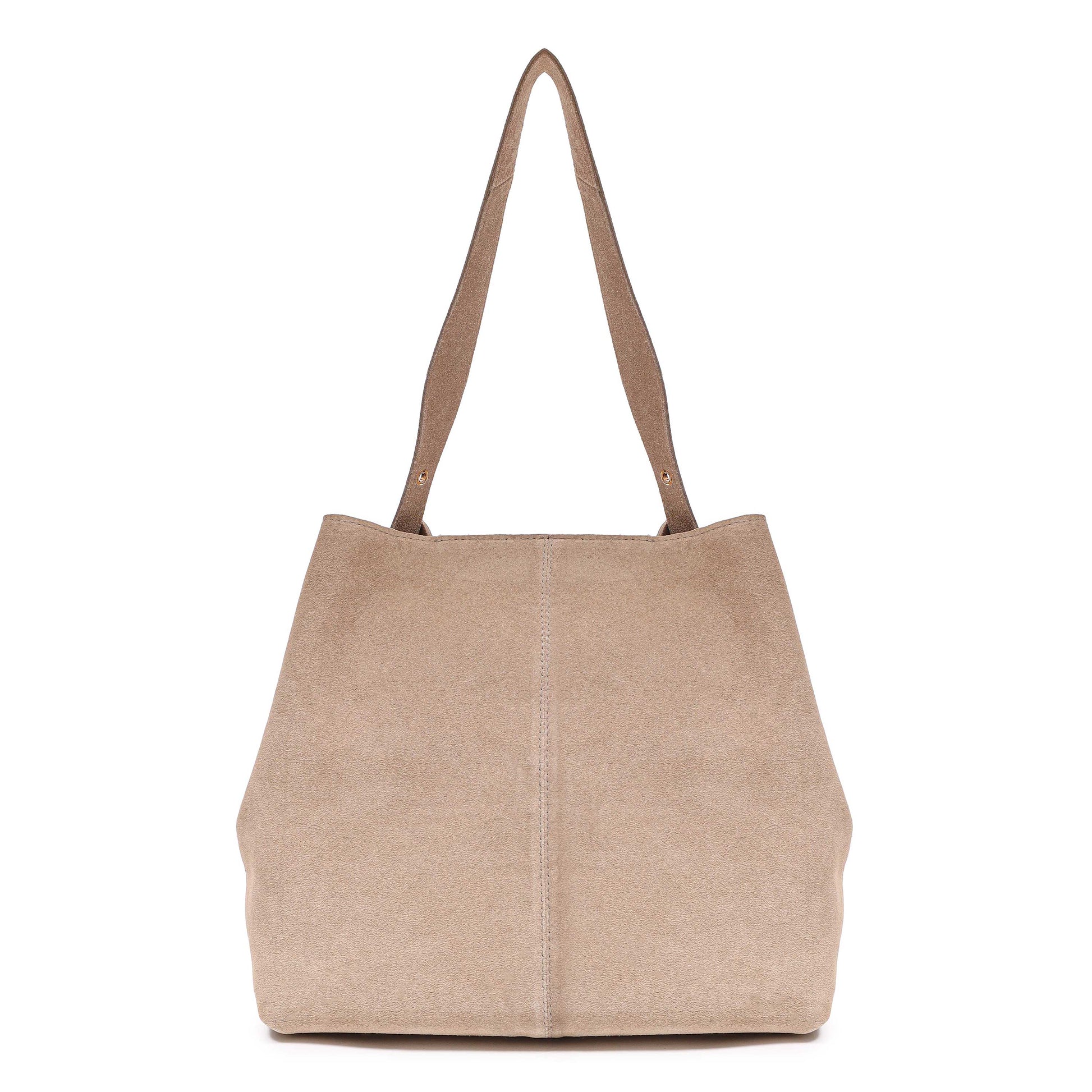 Núnoo Chiara Suede Beige w. Gold Shoulder bags Beige