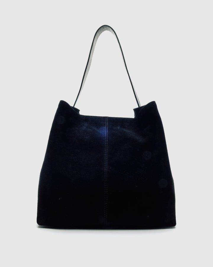 Núnoo Chiara Suede Black w. Gold Large