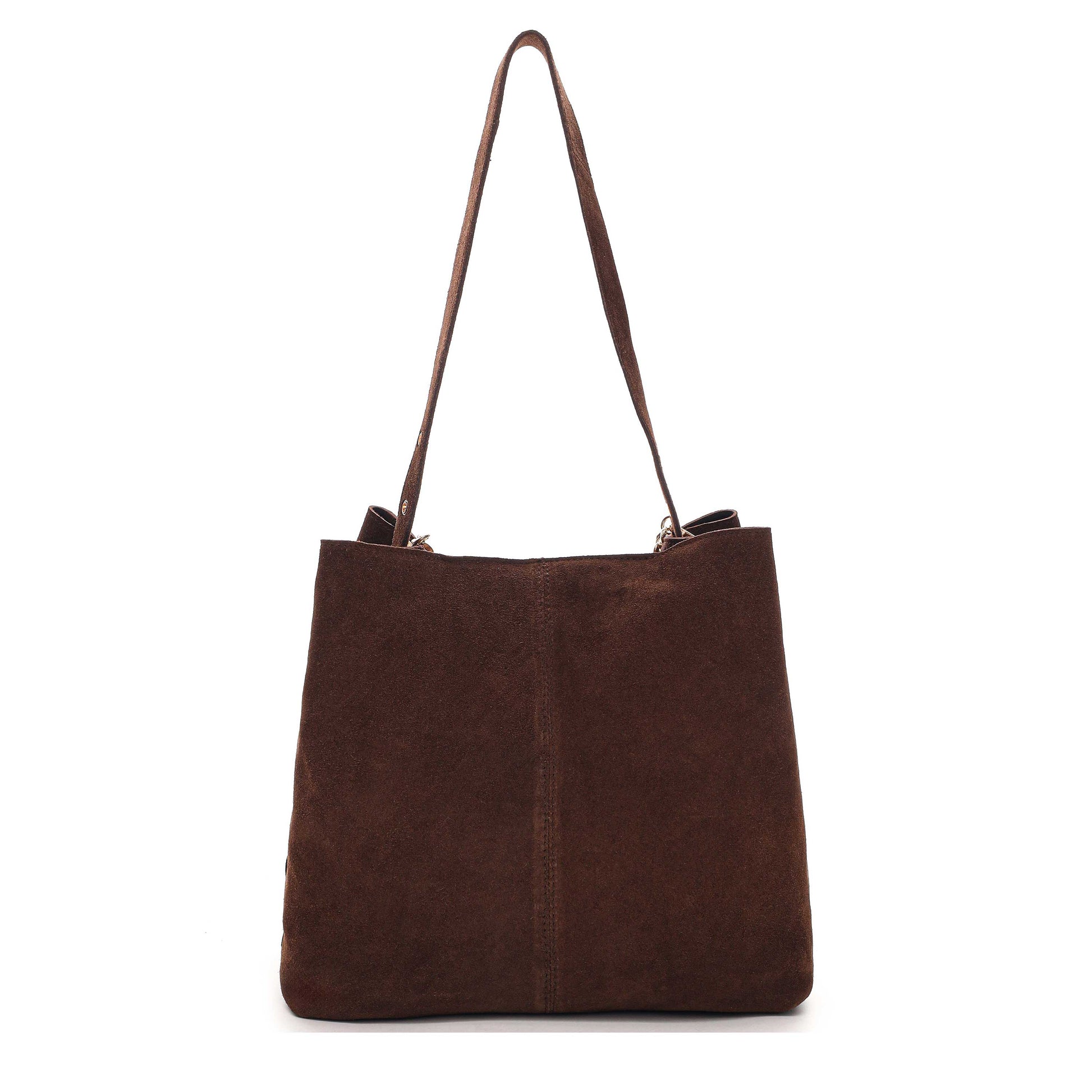 Núnoo Chiara Suede Brown w. Gold Large Brown