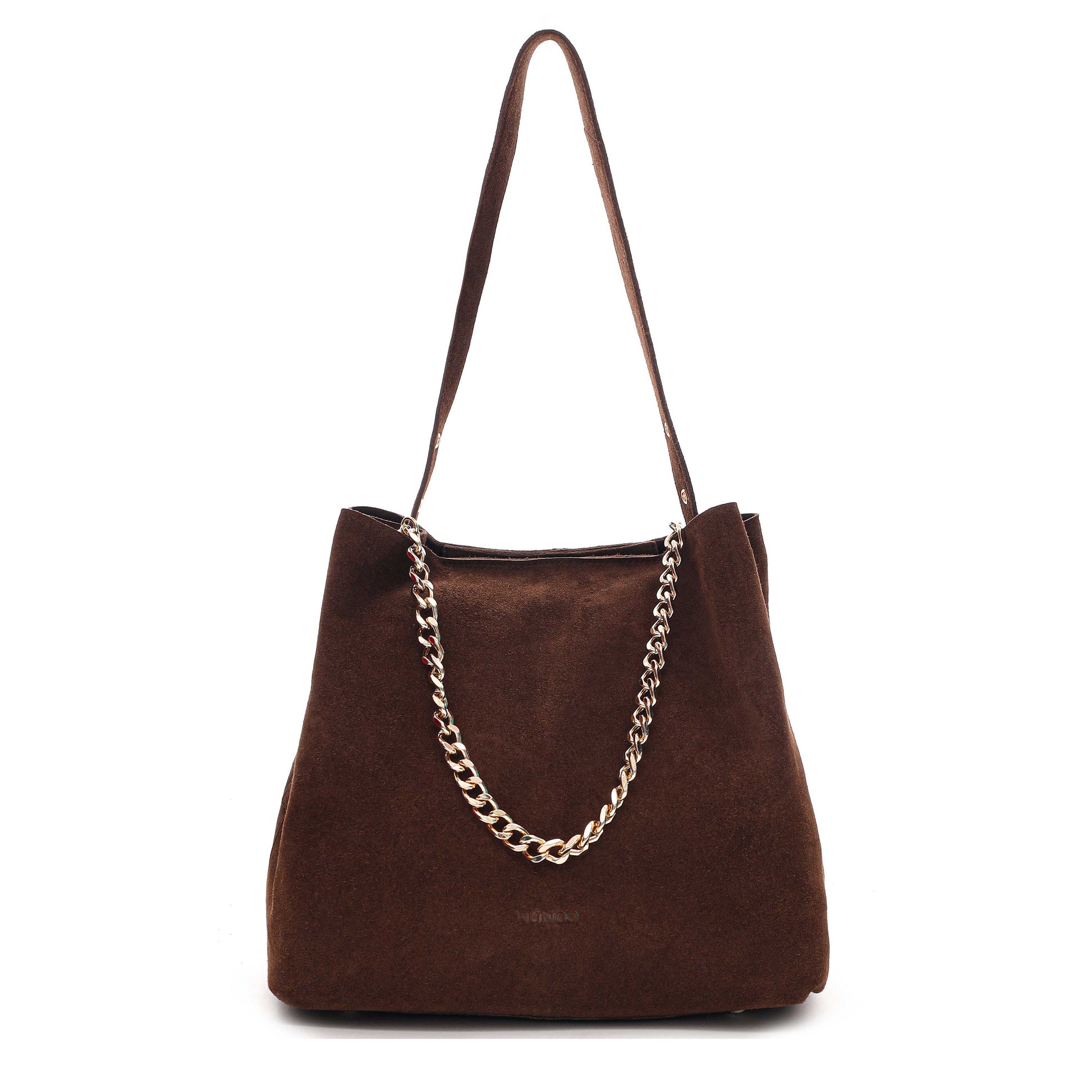Núnoo Chiara Suede Brown w. Gold Large Brown
