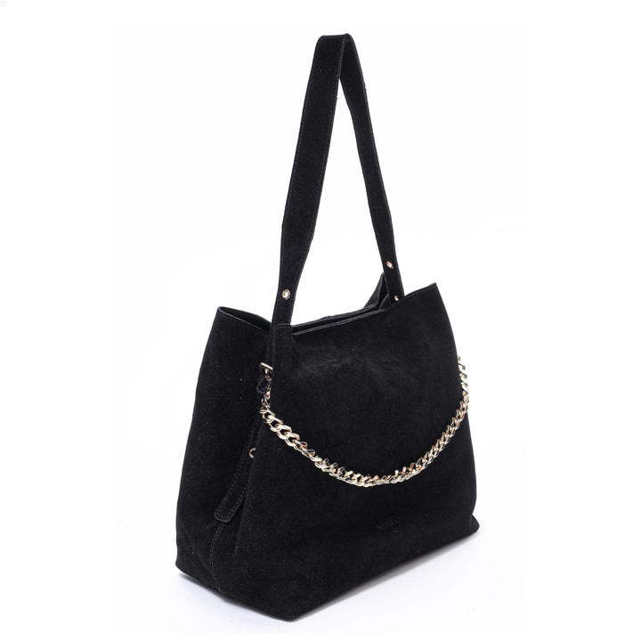 Núnoo Chiara suede black w. Gold Large Black