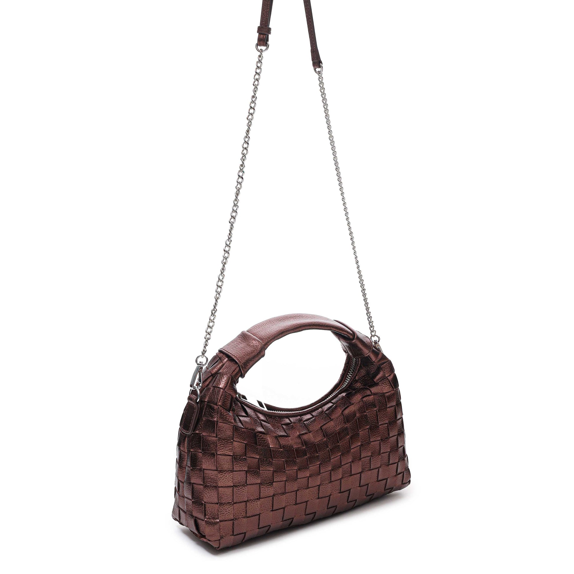 Núnoo Dandy Braided Metallic Brown Shoulder bags Brown