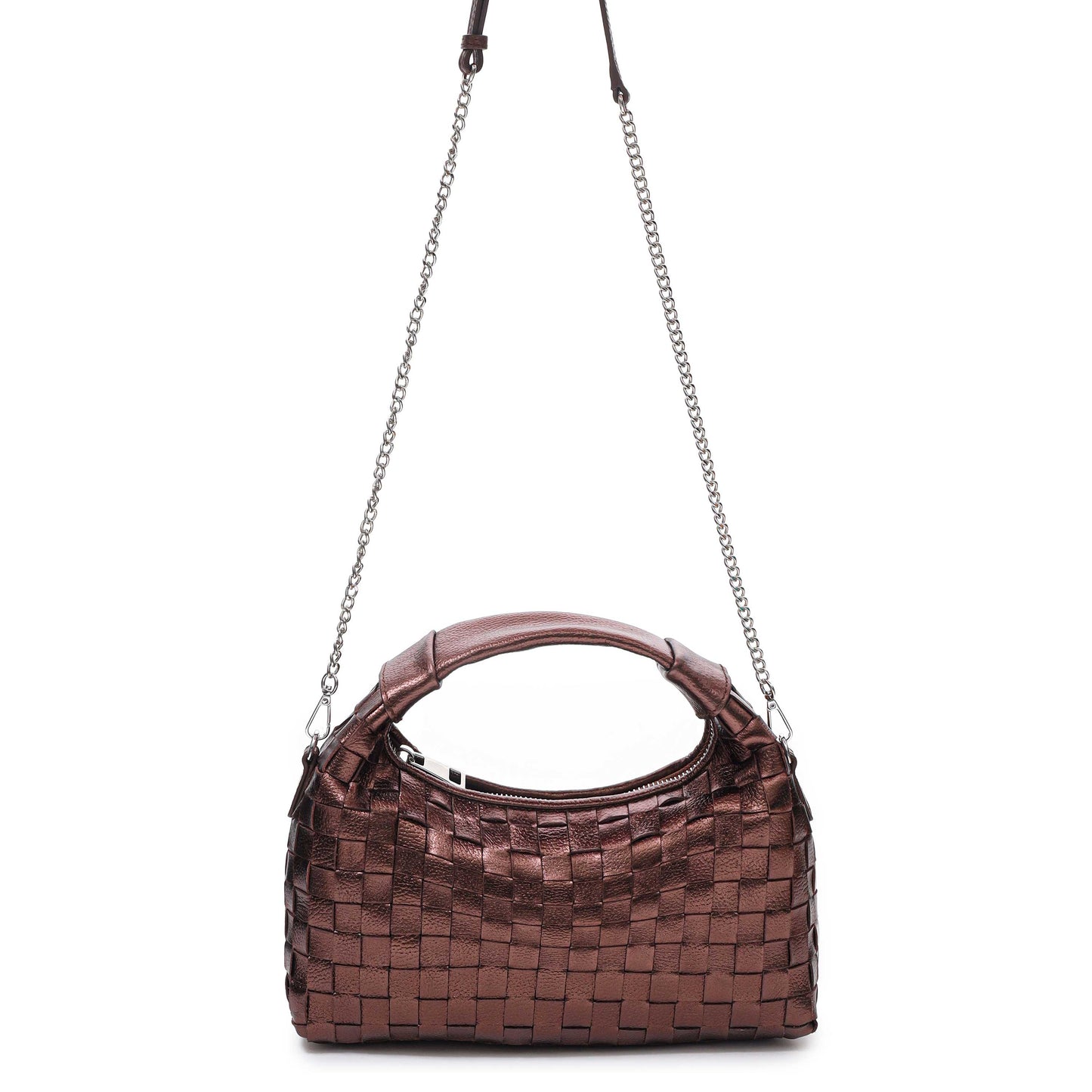 Núnoo Dandy Braided Metallic Brown Shoulder bags Brown