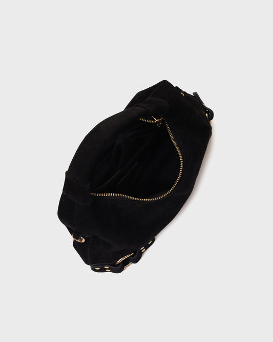 Núnoo Dandy Fringe Suede Black w. Gold Medium Black