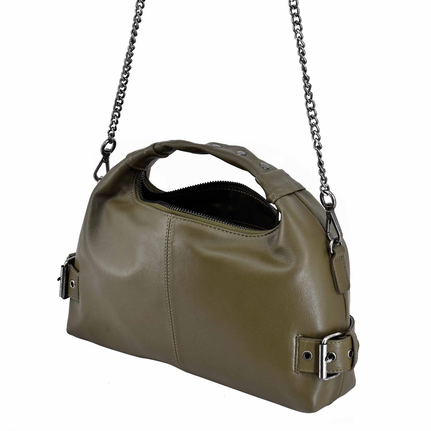 Núnoo Dandy w. Buckles Cozy Olive Small bag Olive