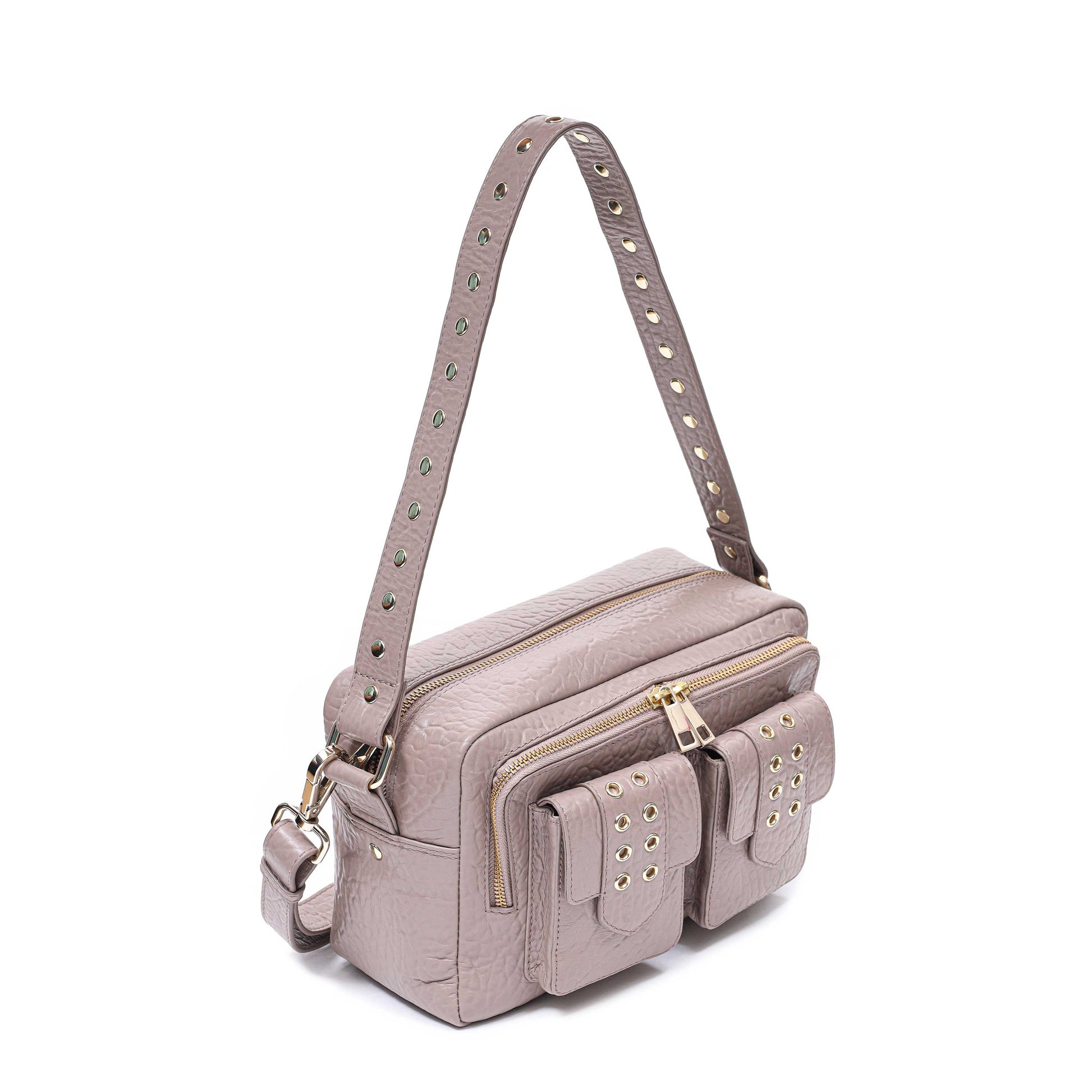 Núnoo Ellie Eyelet New Zealand Taupe w. Gold Shoulder bags Taupe
