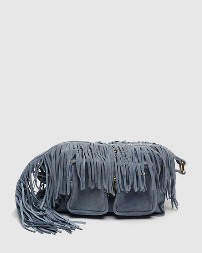 Ellie Fringe Suede Jeans w. Gold