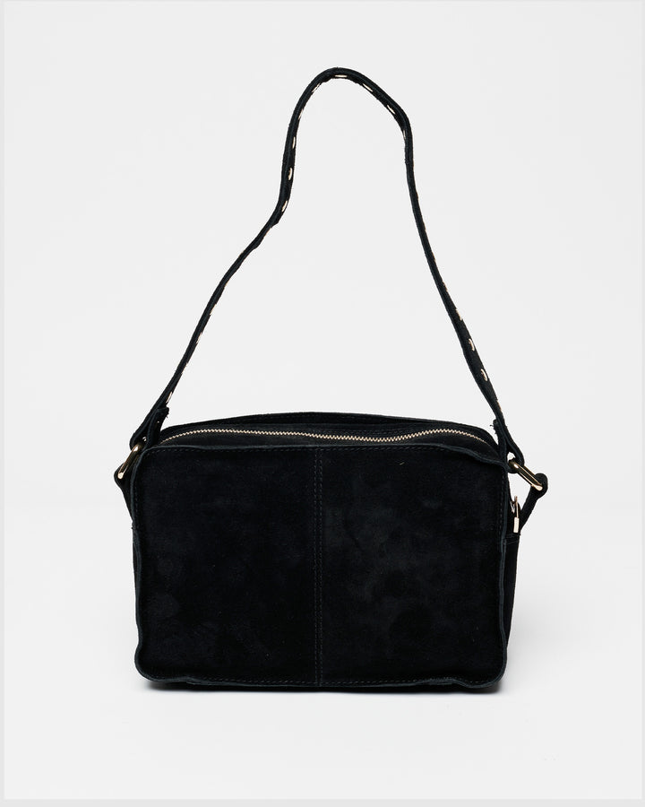 Núnoo Ellie Suede Black w. Gold Medium