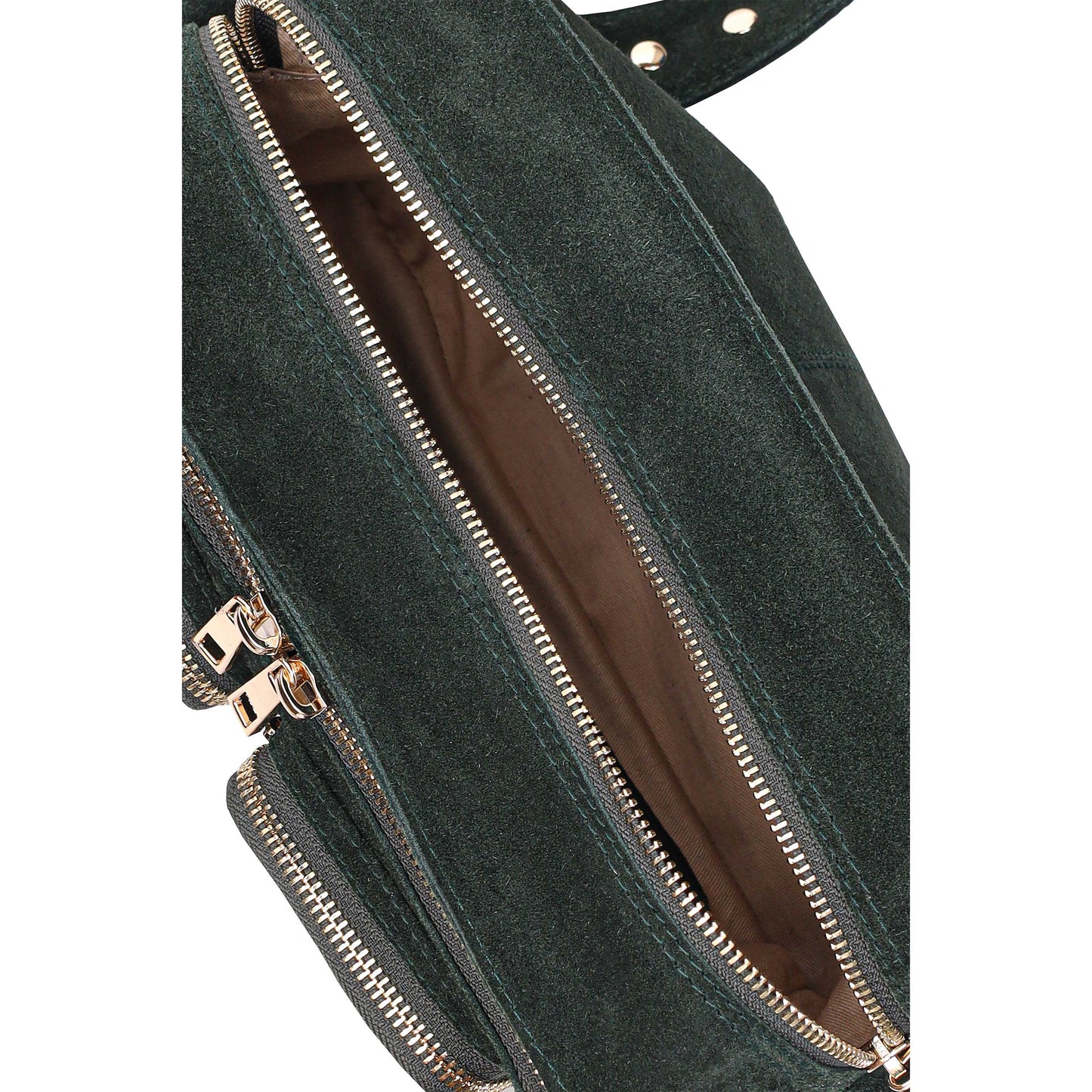 Núnoo Ellie Suede Dark Green w. Gold Crossbody Dark green