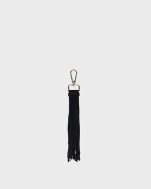 Fringe Key Ring Suede Black w. Gold