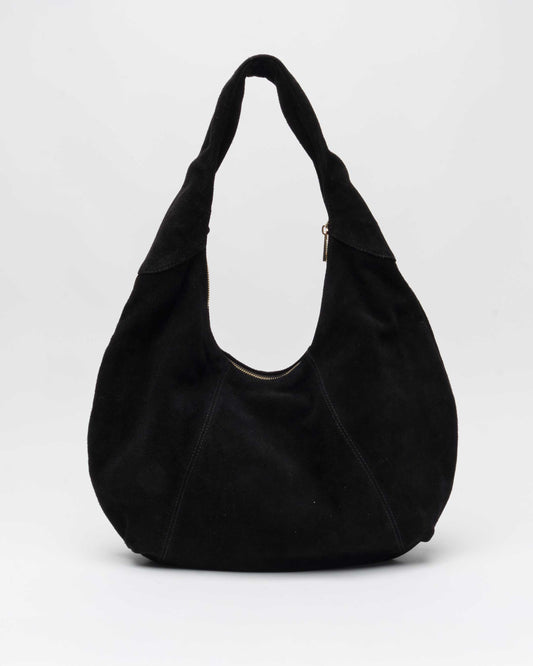 Núnoo Gabi Suede Fringe Black w. Gold Maxi Black