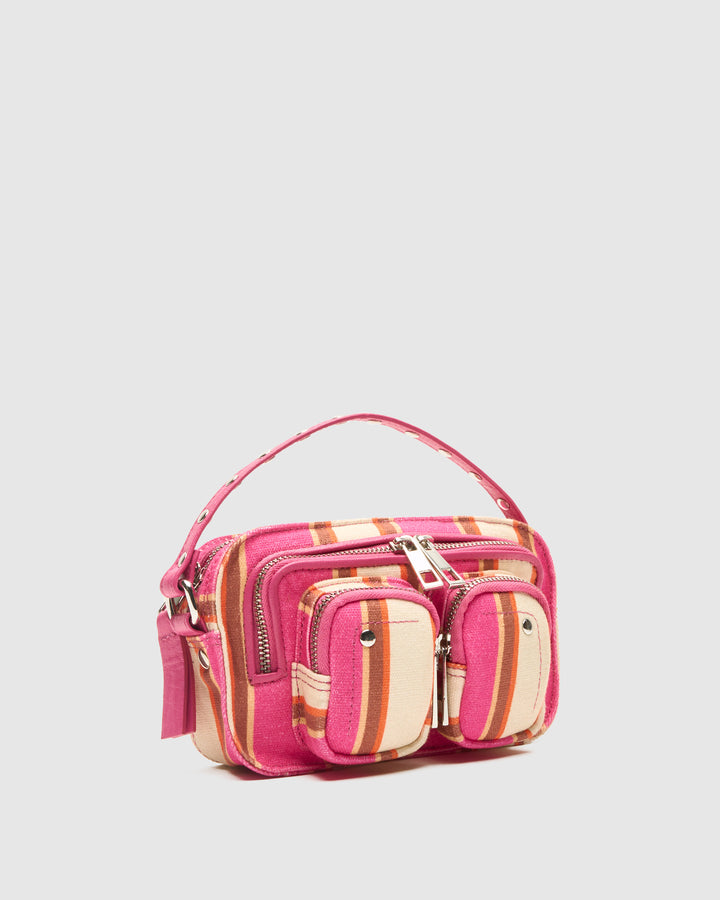 Núnoo Helena Canvas Pink Stripes Small bag Fuschia Stripes