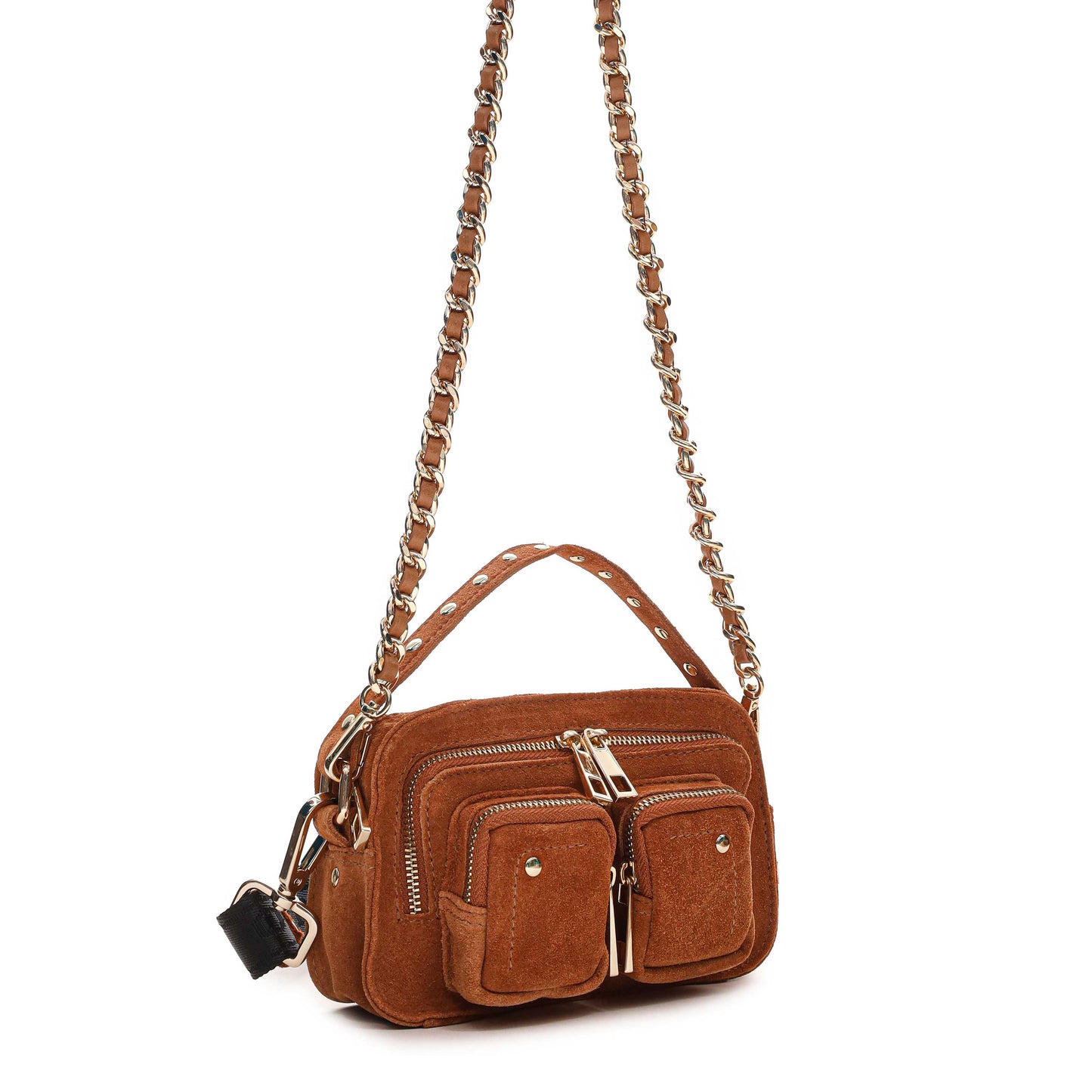 Núnoo Helena Chain Suede Toffee w. Gold Small bag Toffee