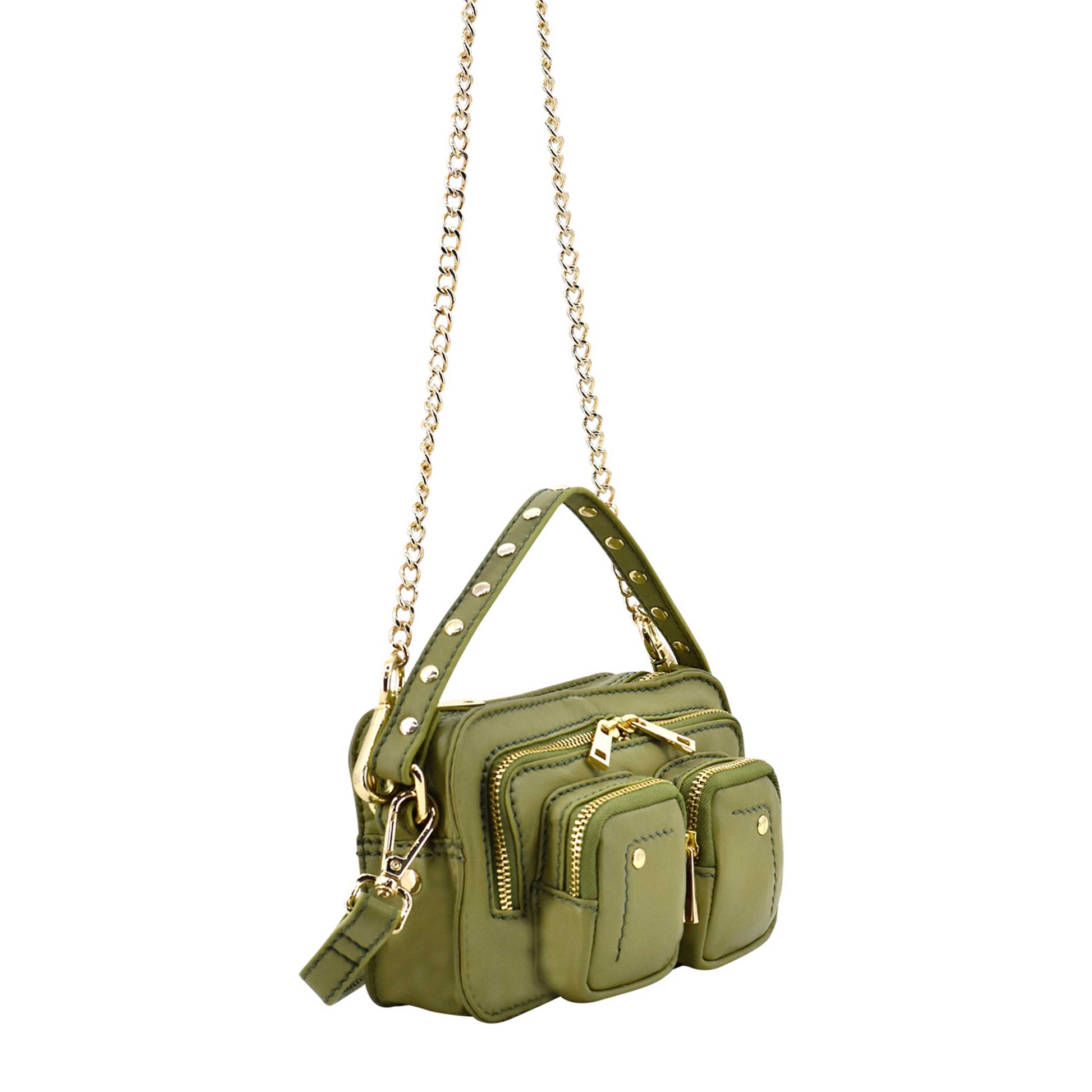 Núnoo Helena Cozy Green w. Gold Shoulder bags Green