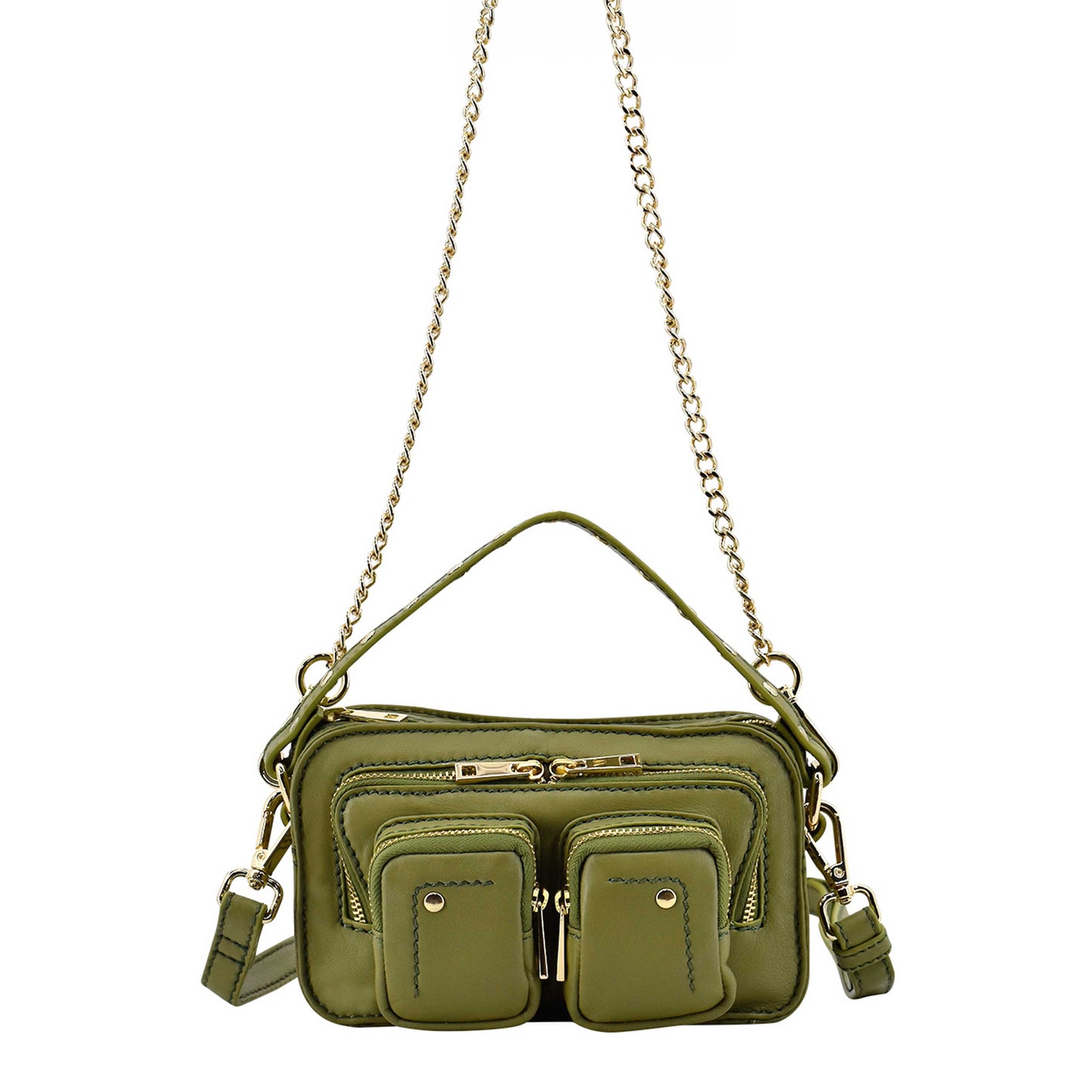 Núnoo Helena Cozy Green w. Gold Shoulder bags Green