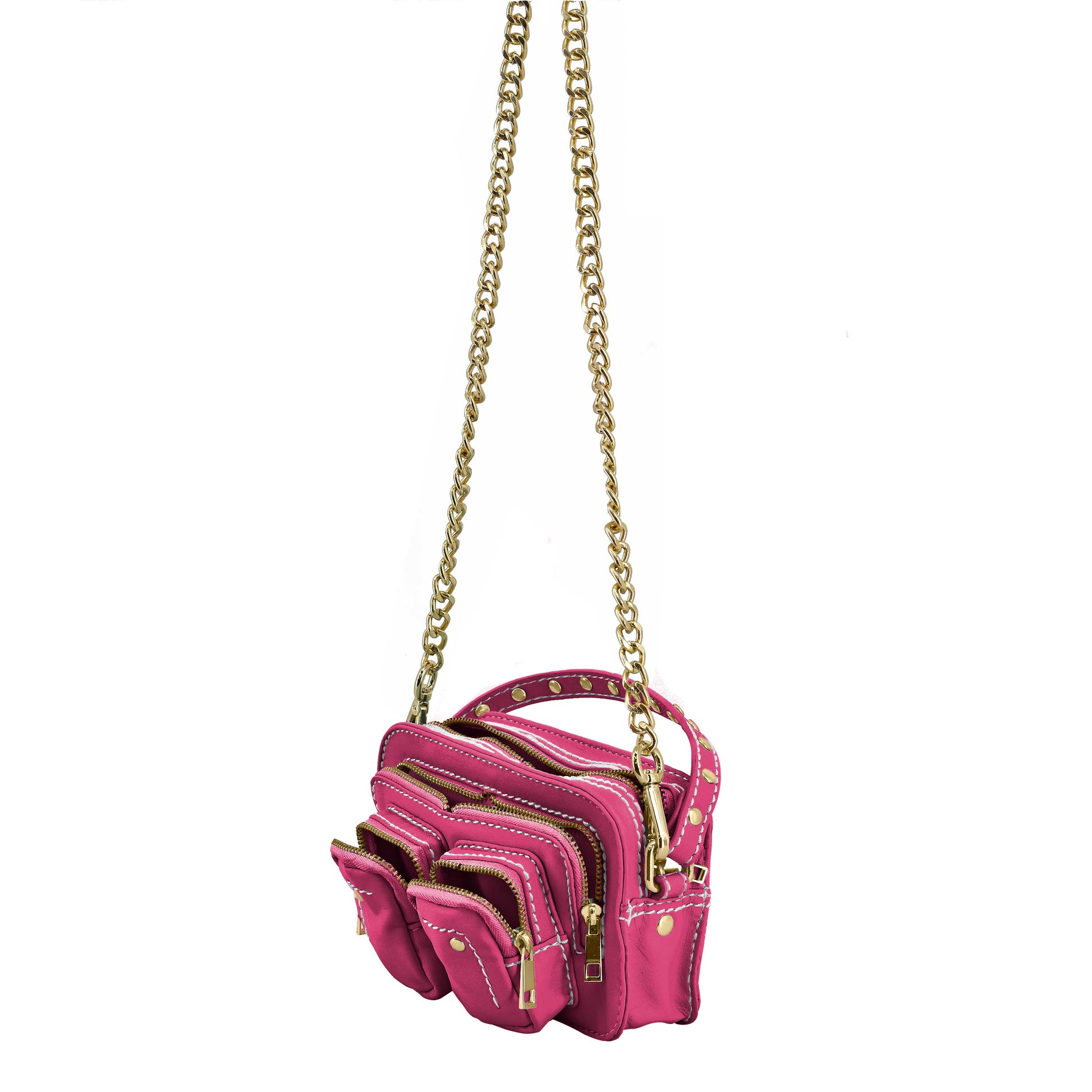 Núnoo Helena Cozy Hot Pink w. Gold Shoulder bags Hot Pink
