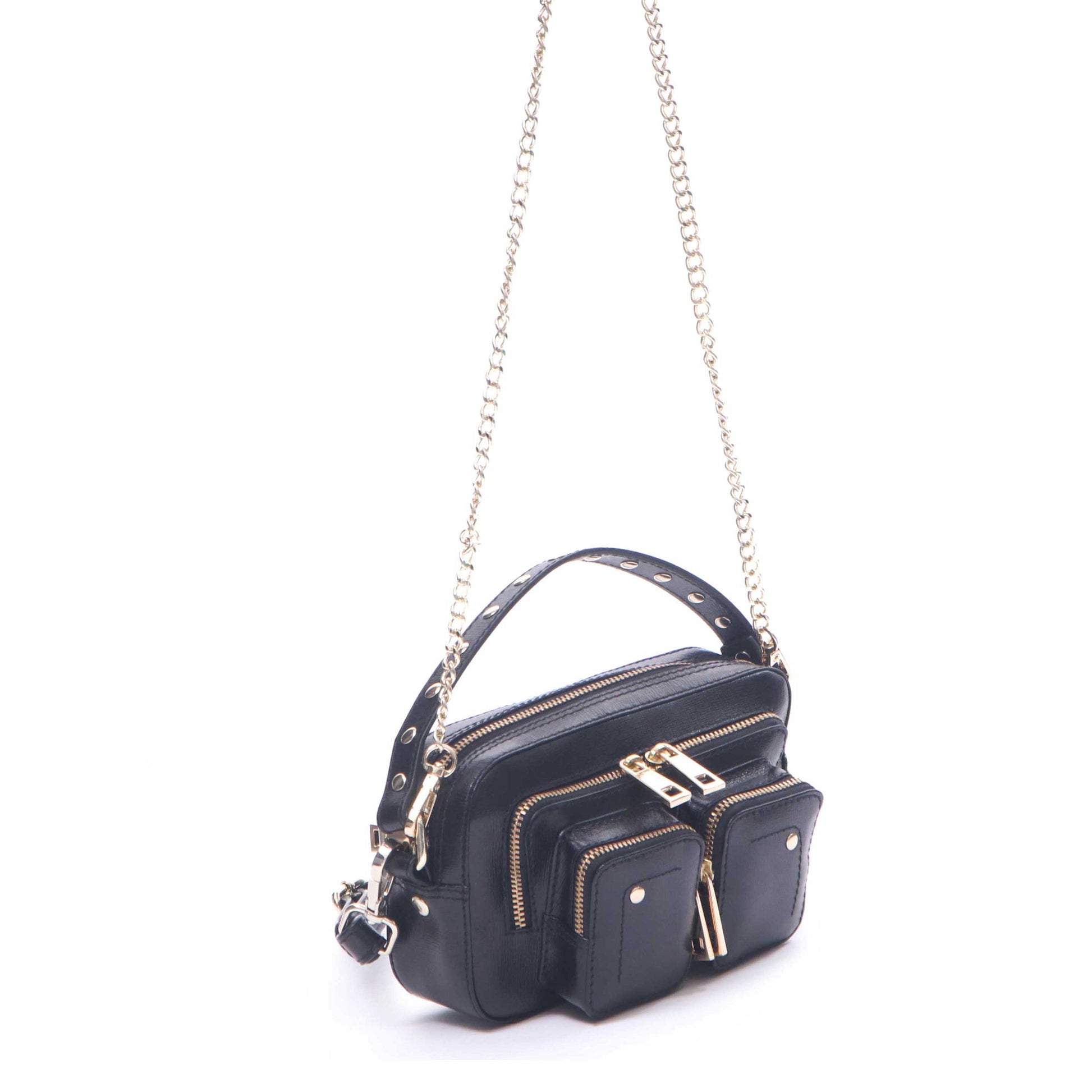 Núnoo Helena Florence Black w. Gold Small bag Black