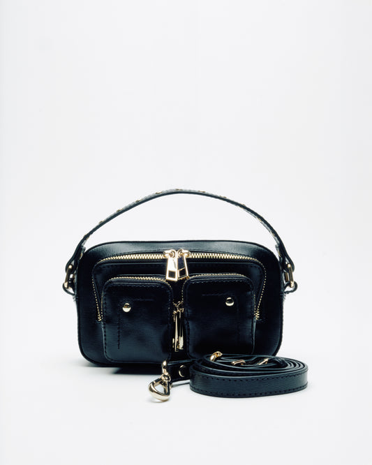 Núnoo Helena Florence Black w. Gold Small bag Black