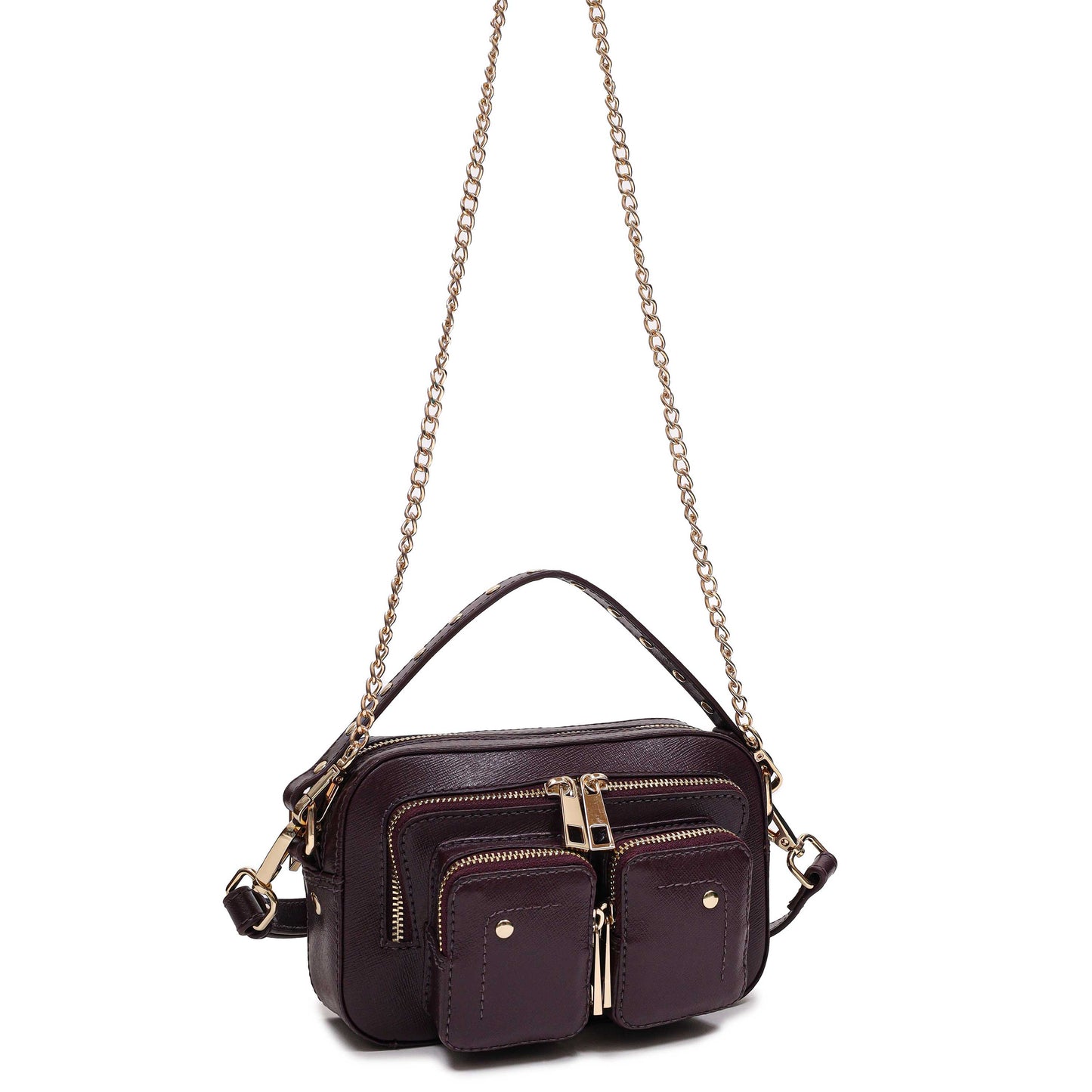 Núnoo Helena Florence Bordeaux w. Gold Small bag Bordeaux
