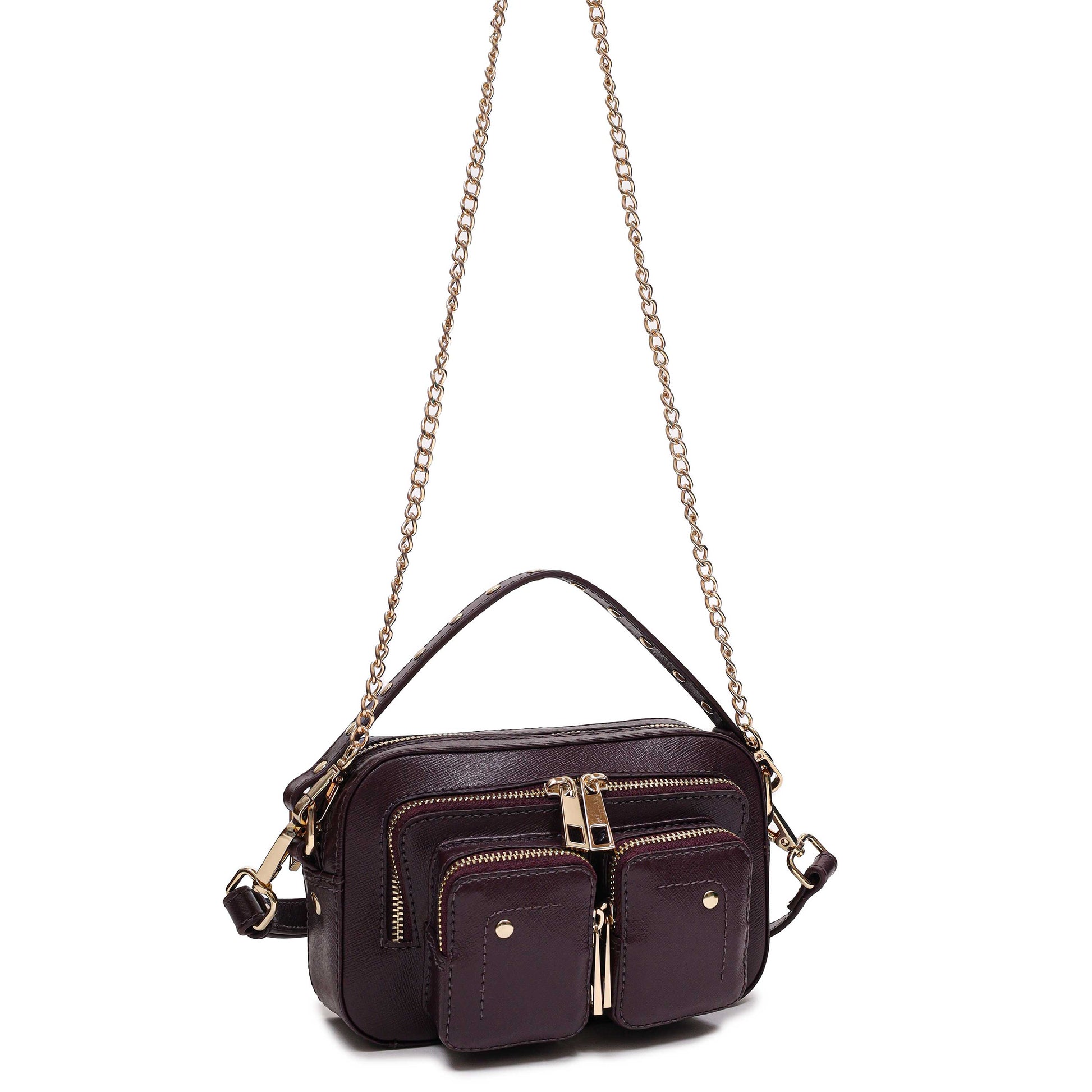 Núnoo Helena Florence Bordeaux w. Gold Small bag Bordeaux
