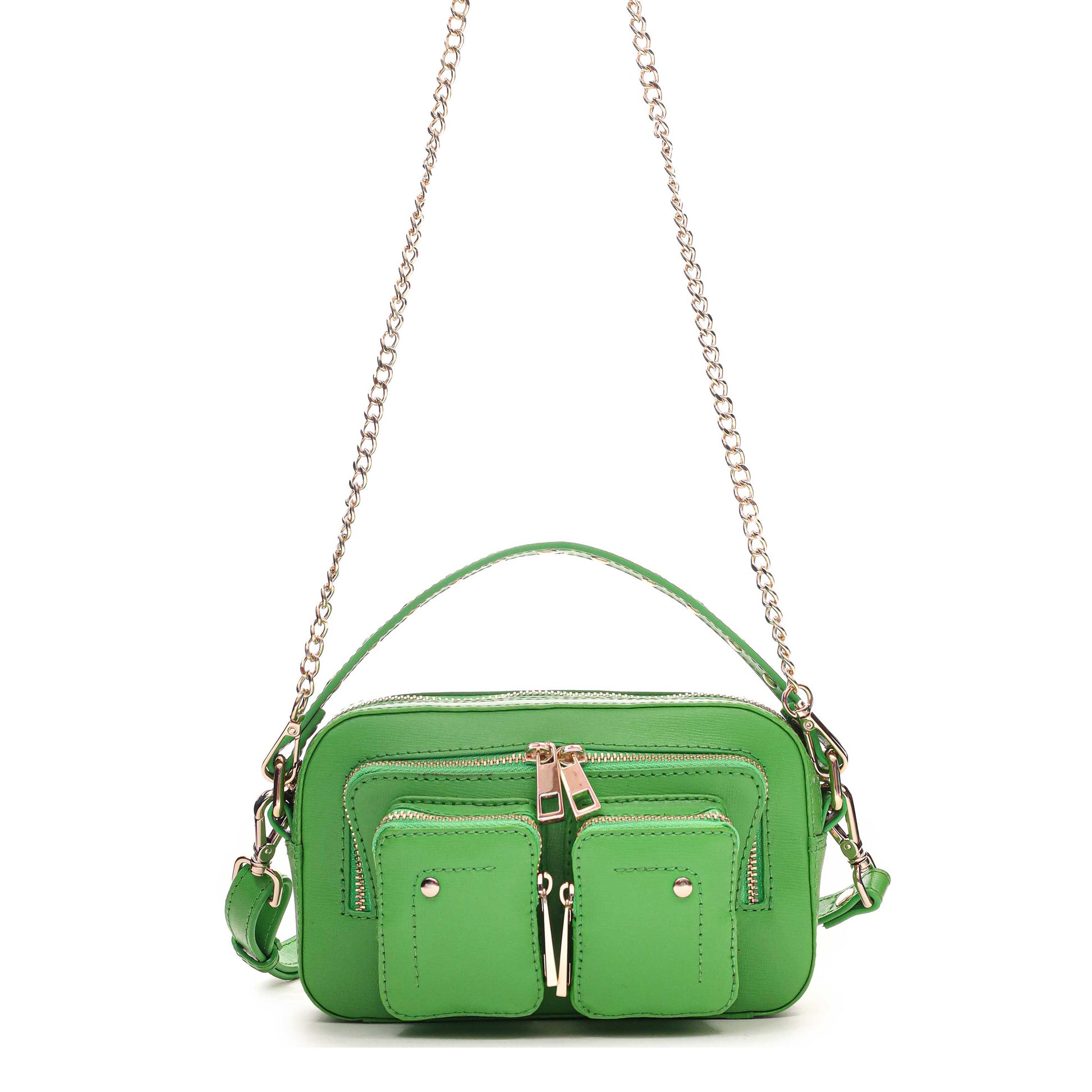 Núnoo Helena Florence Bright Green w. Gold Small bag Bright Green