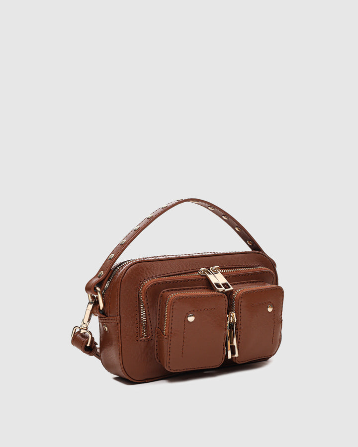 Núnoo Helena Florence Brown w. Gold Small bag Brown