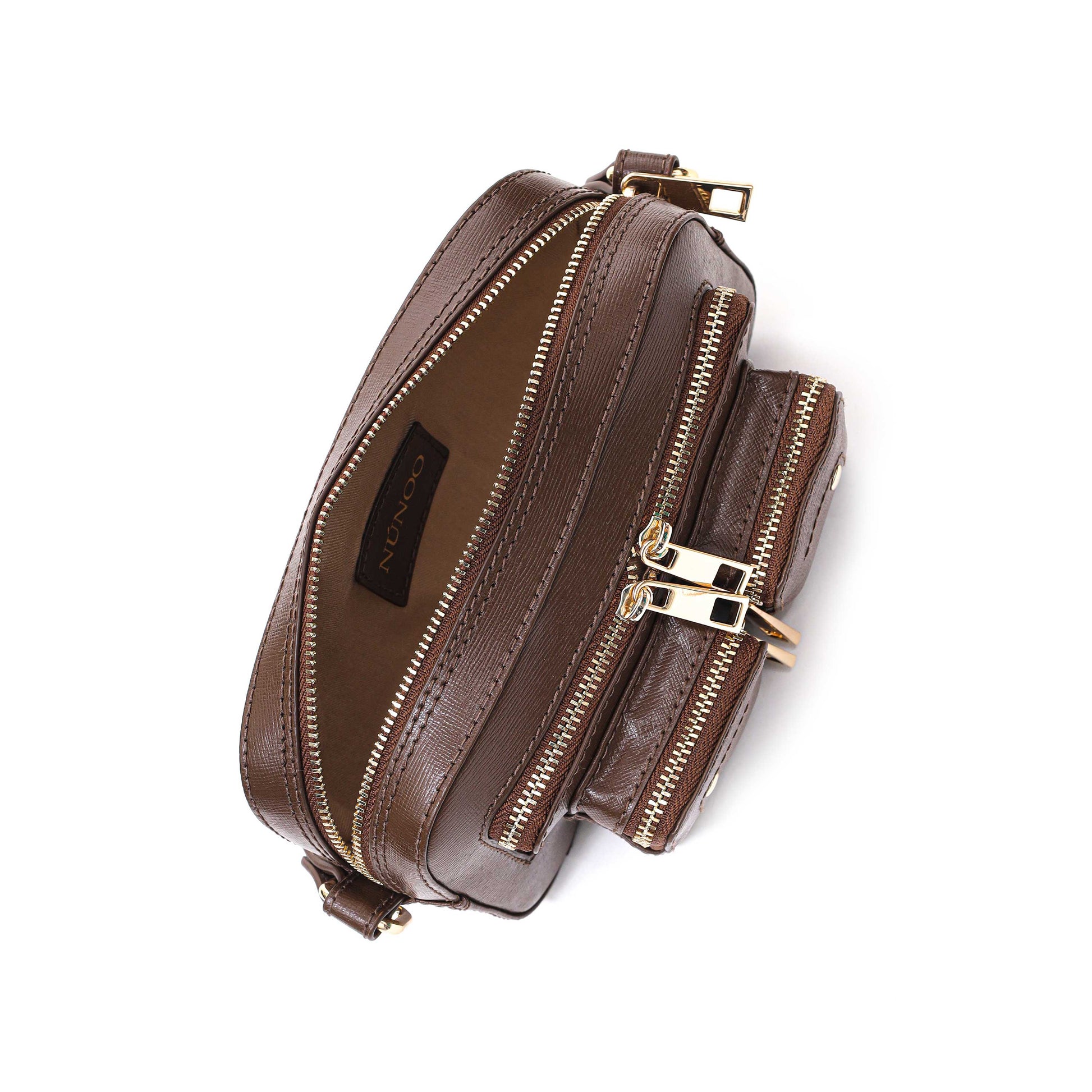 Núnoo Helena Florence Dark Brown w. Gold Small bag Dark brown