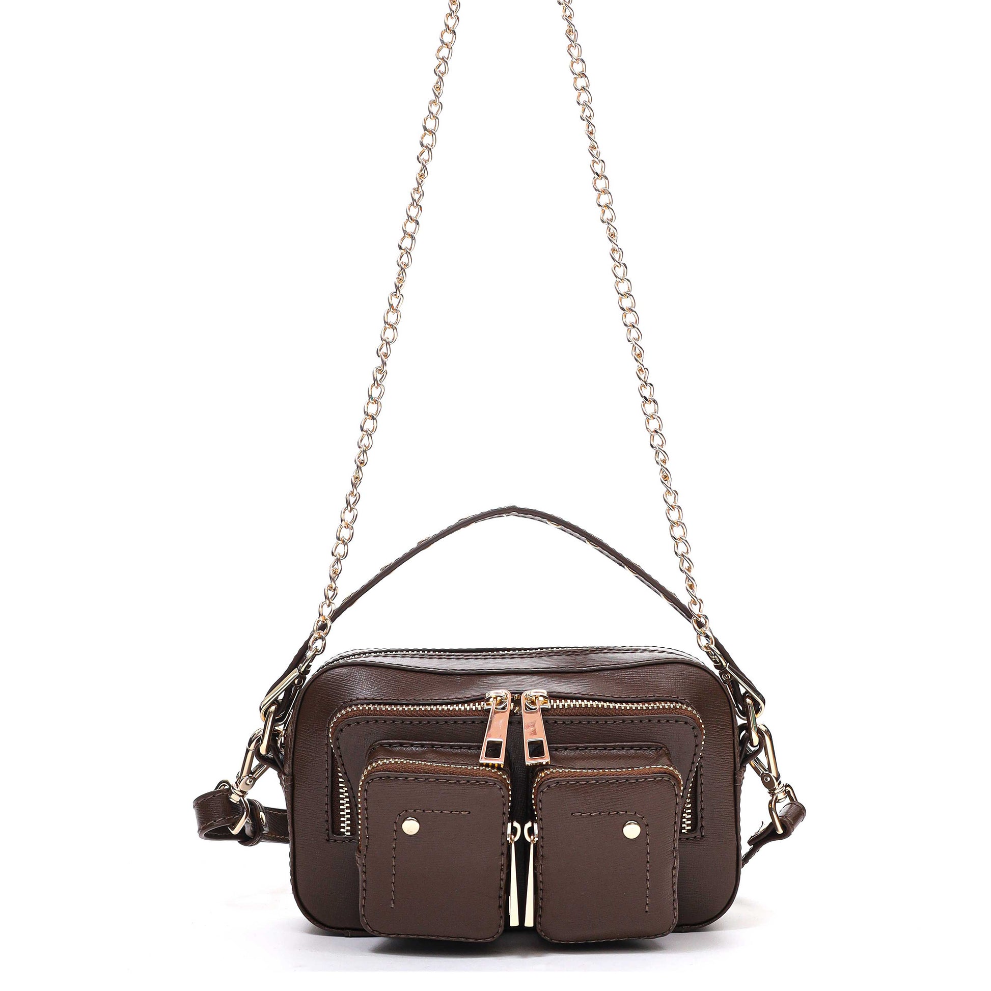 Núnoo Helena Florence Dark Brown w. Gold Small bag Dark brown