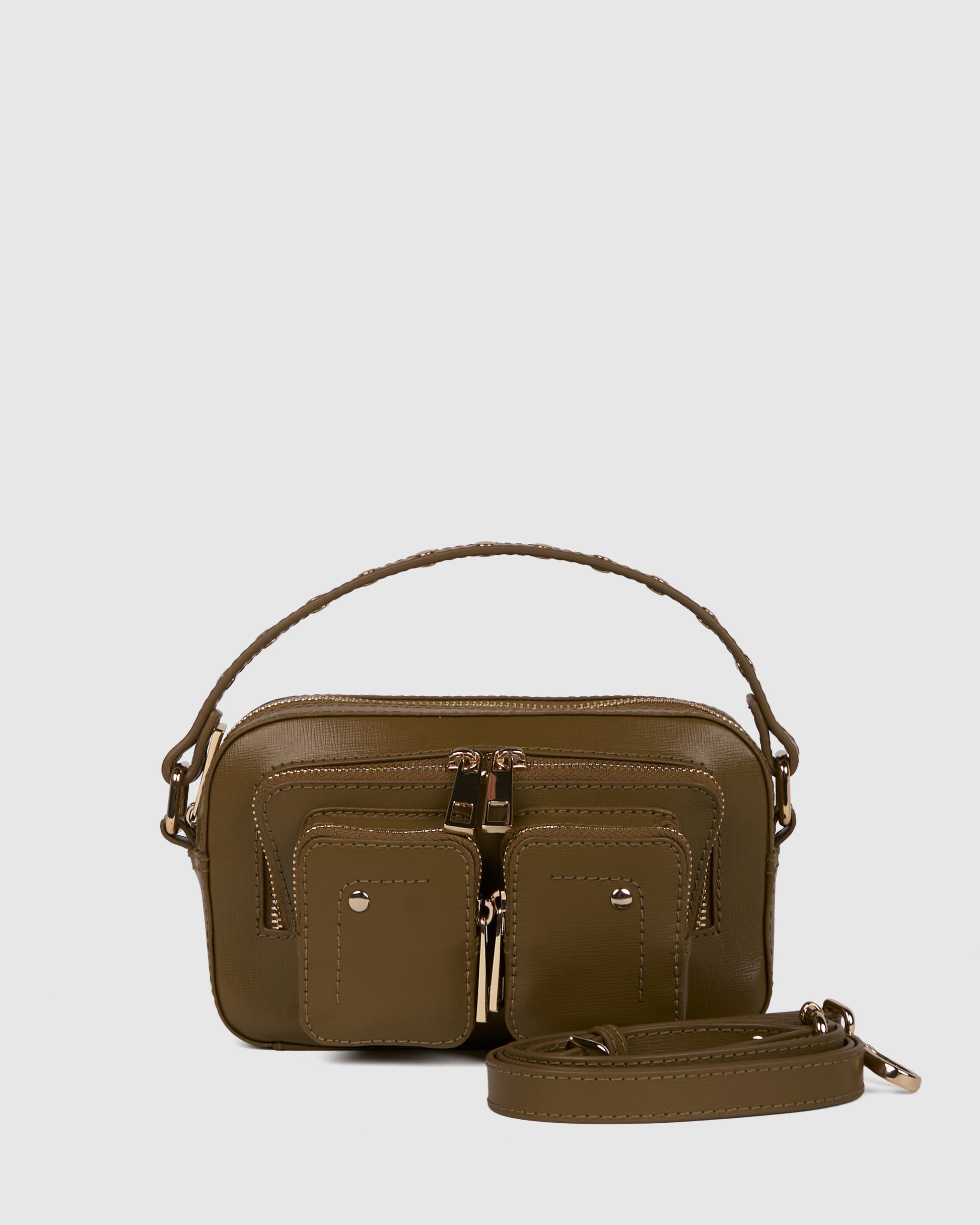 Núnoo Helena Florence Dusty Olive w. Gold Small bag Dusty Olive