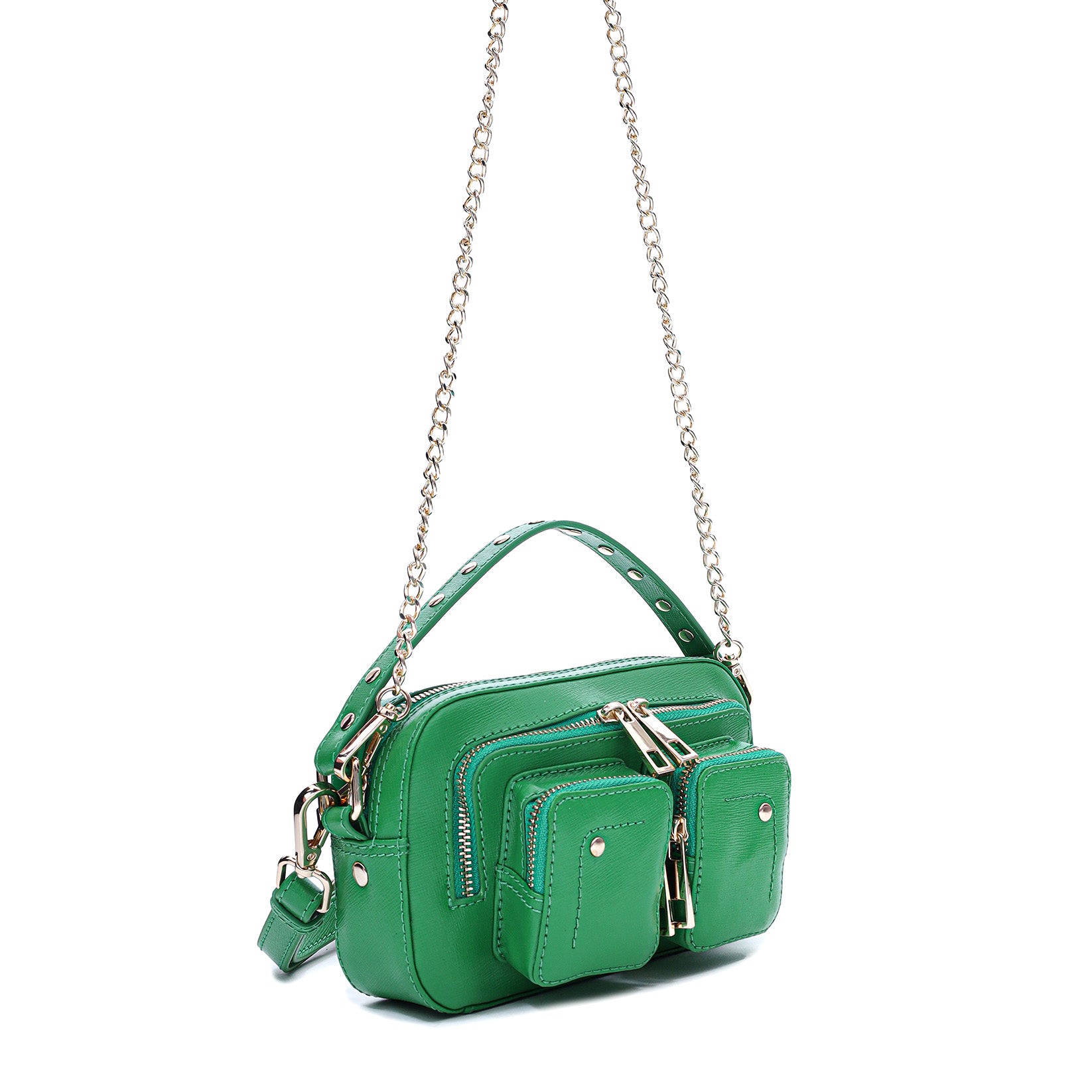 Núnoo Helena Florence Green w. Gold Small bag Green