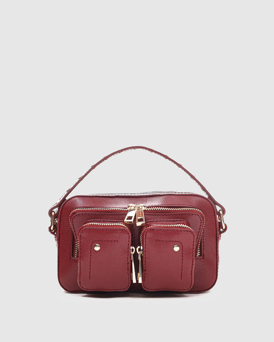 Núnoo Helena Florence Maroon w. Gold Small bag Maroon