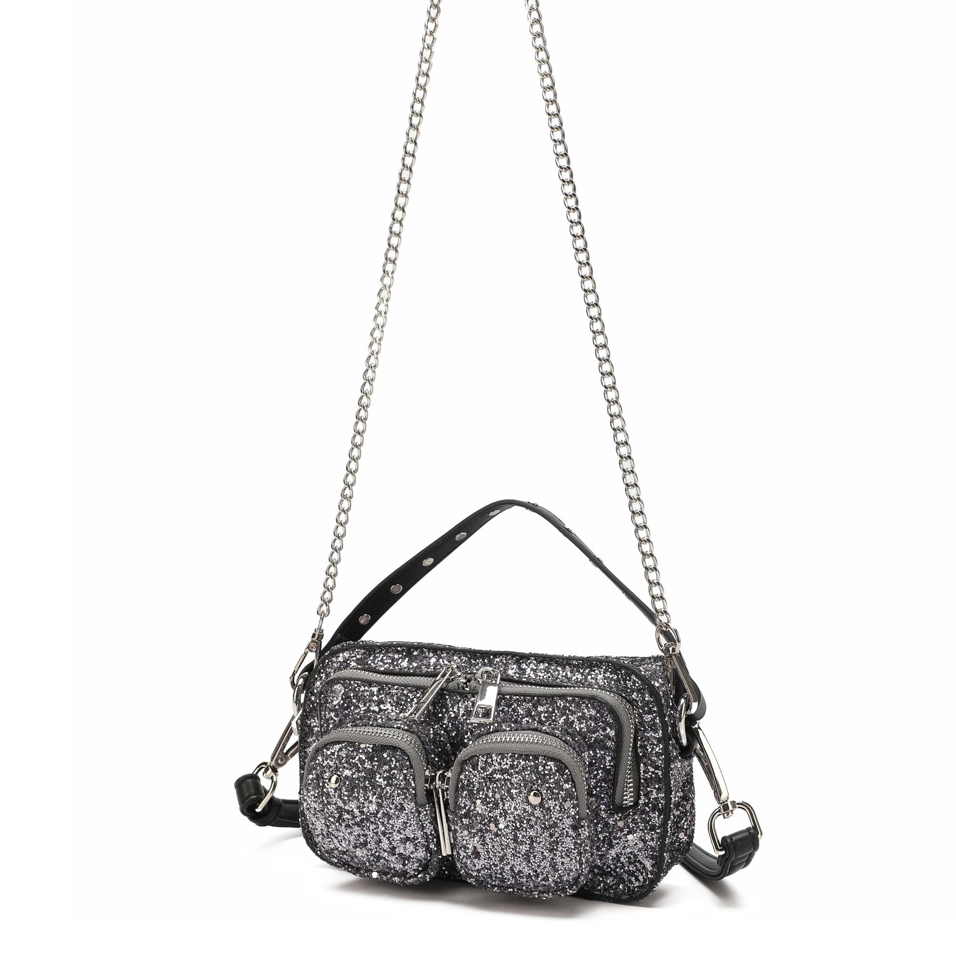 Núnoo Helena Glitter Silver Small bag Silver