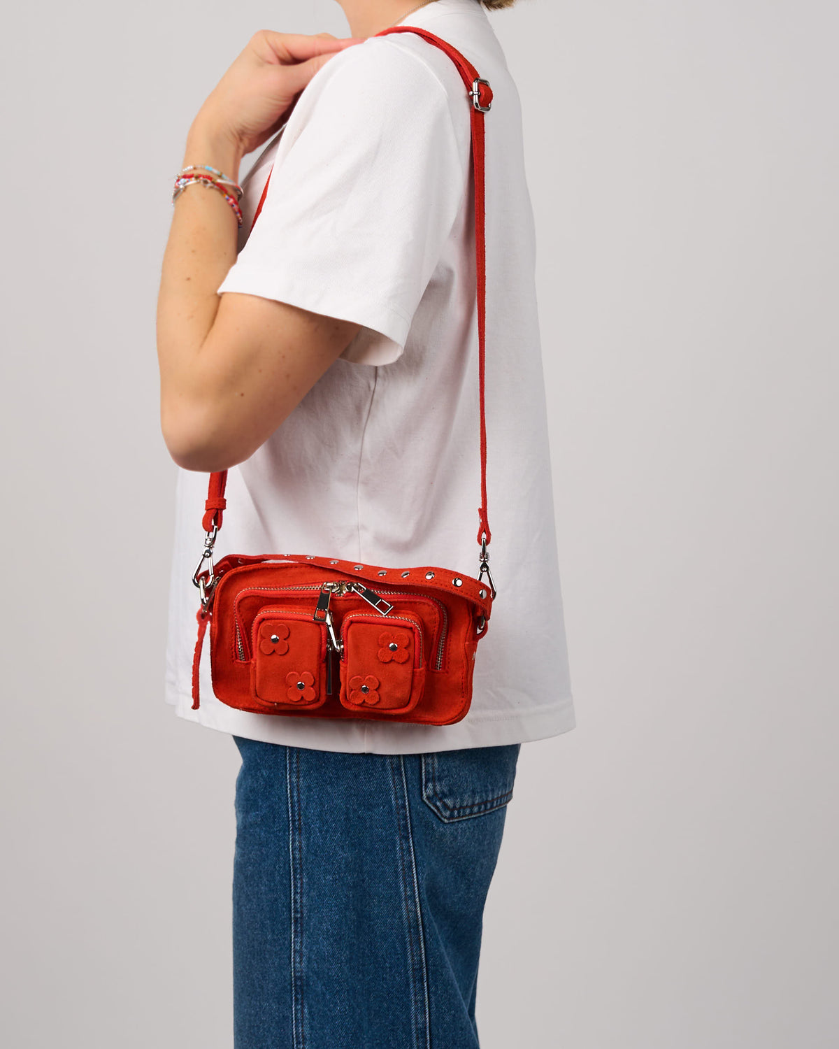 Núnoo Helena Icon Suede Red Small bag Red