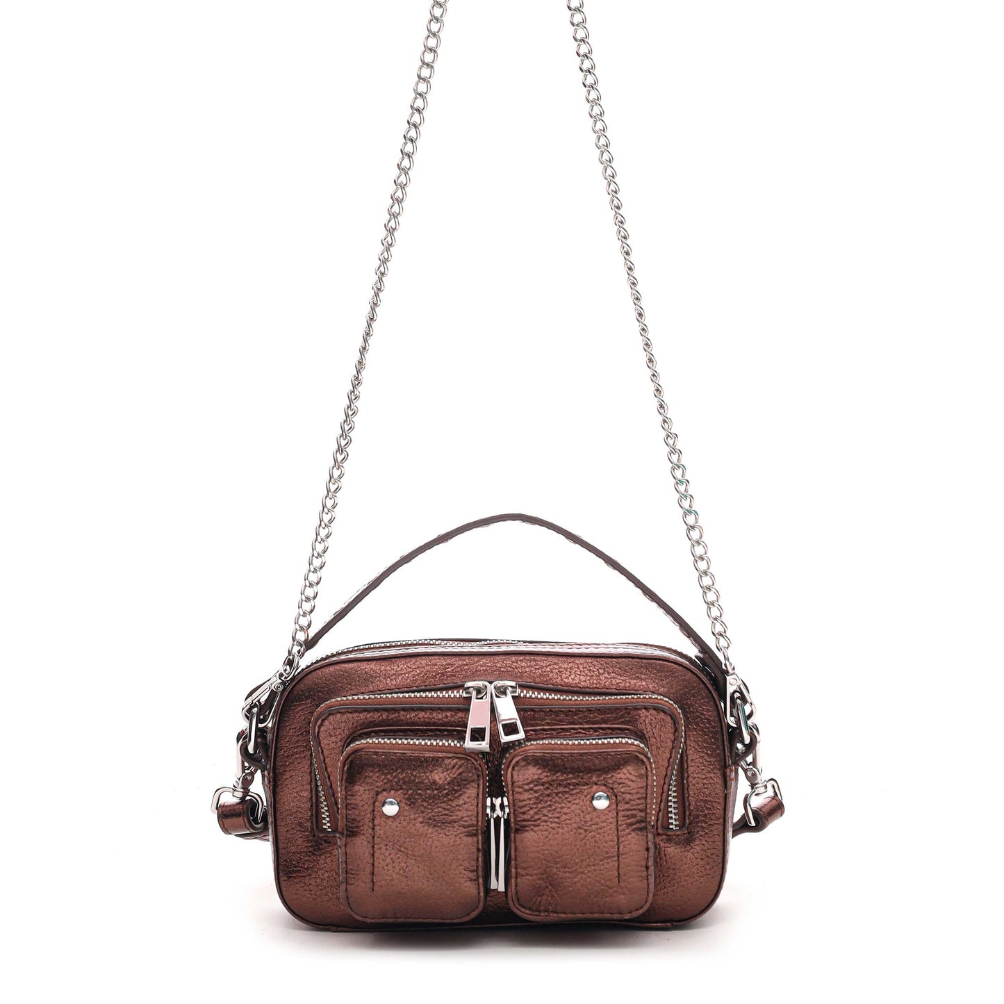 Núnoo Helena Metallic Brown Small bag Brown