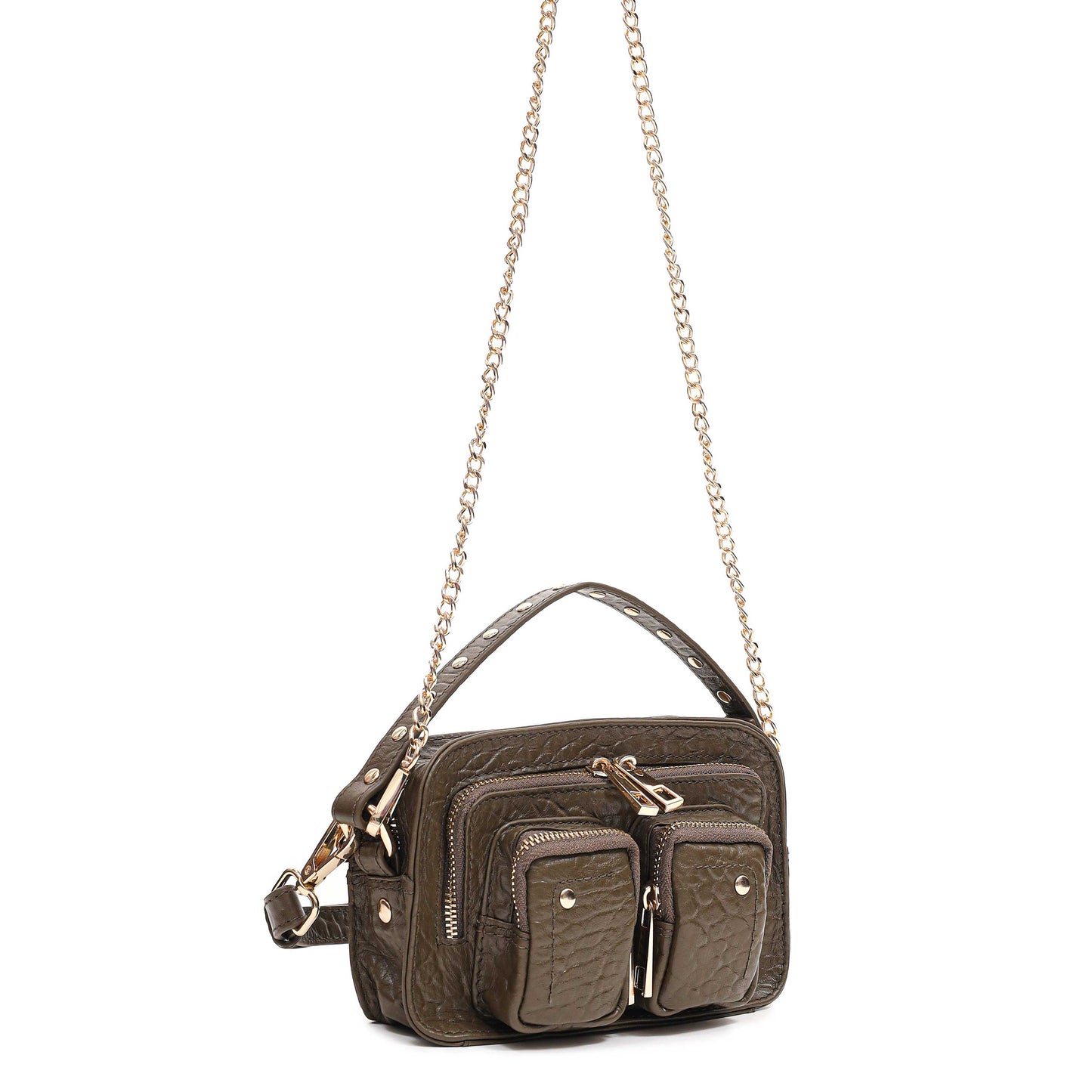 Núnoo Helena New Zealand Olive w. Gold Mini bags Olive