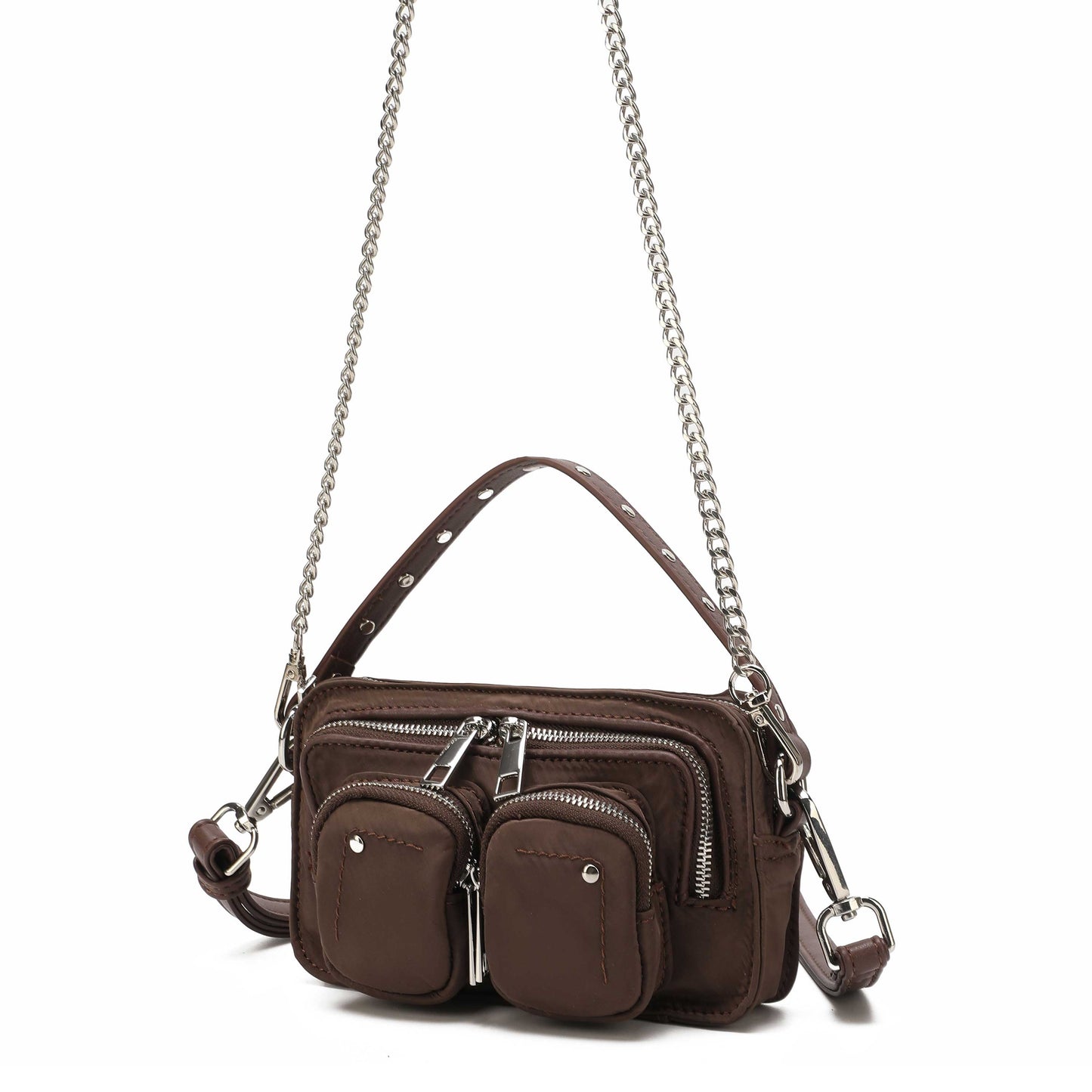 Núnoo Helena Recycled Nylon Brown Small bag Brown