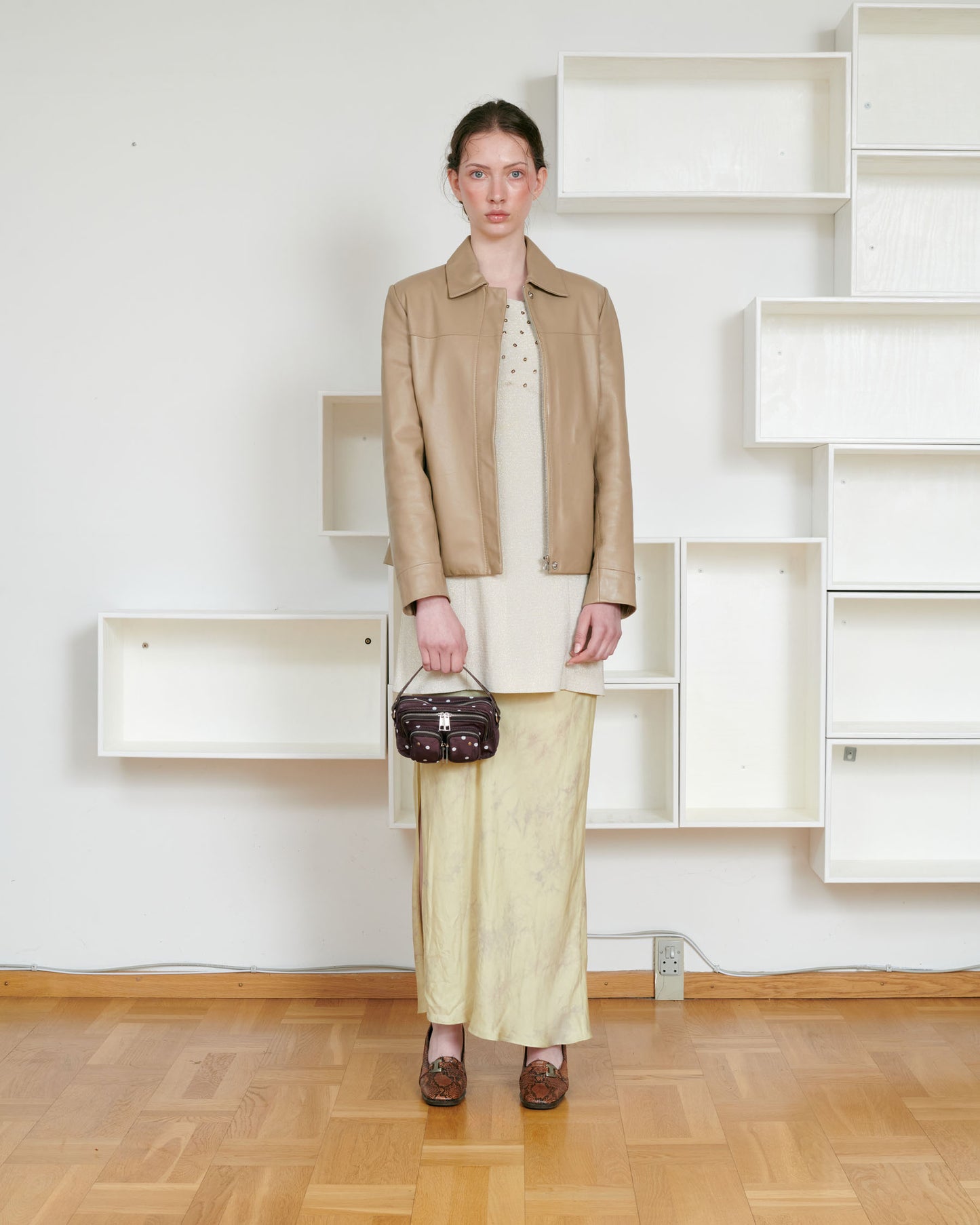 Núnoo Helena Recycled Nylon Chocolate Dots Small bag Chocolate Dots