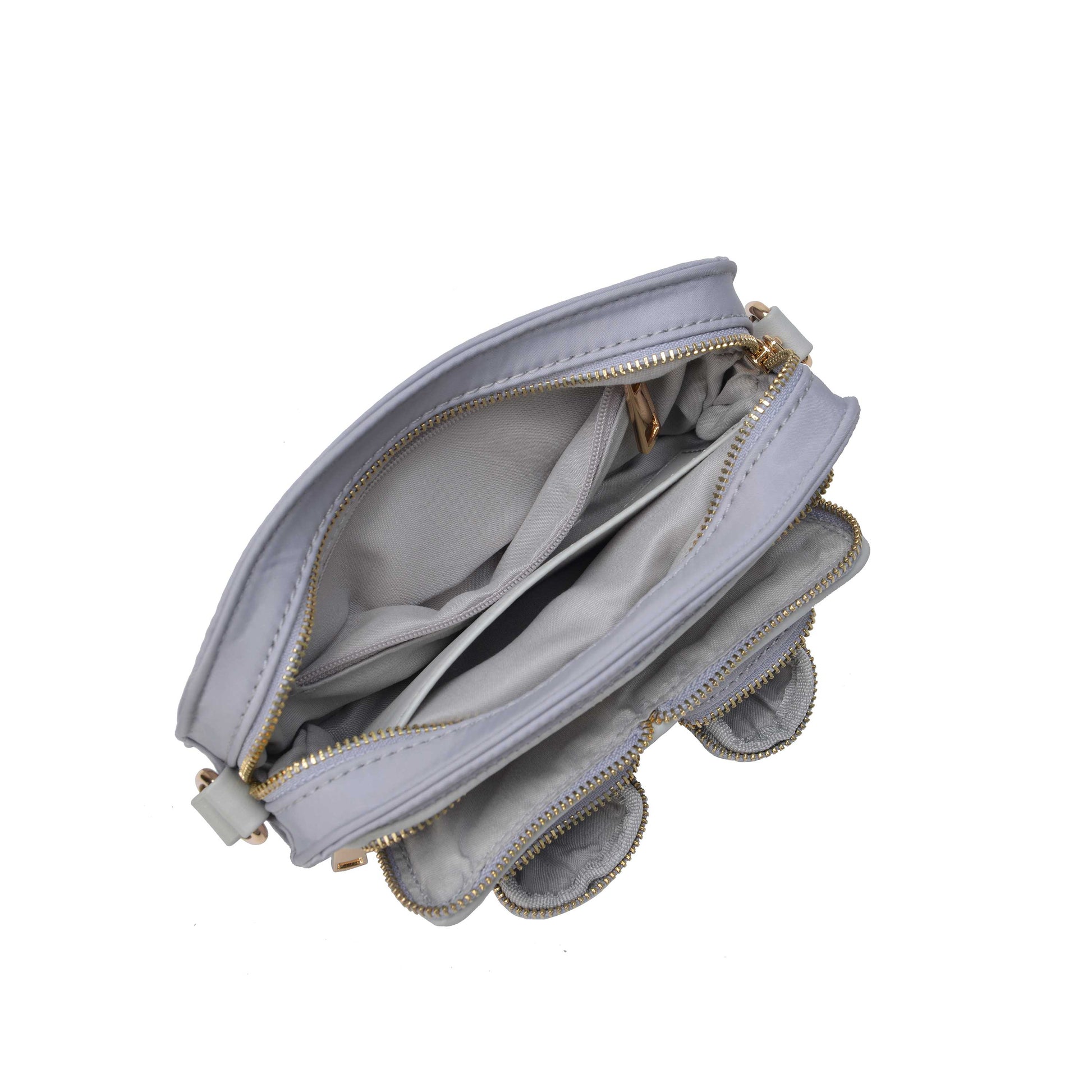 Núnoo Helena Recycled Nylon Light Grey w. Gold Small bag Light grey