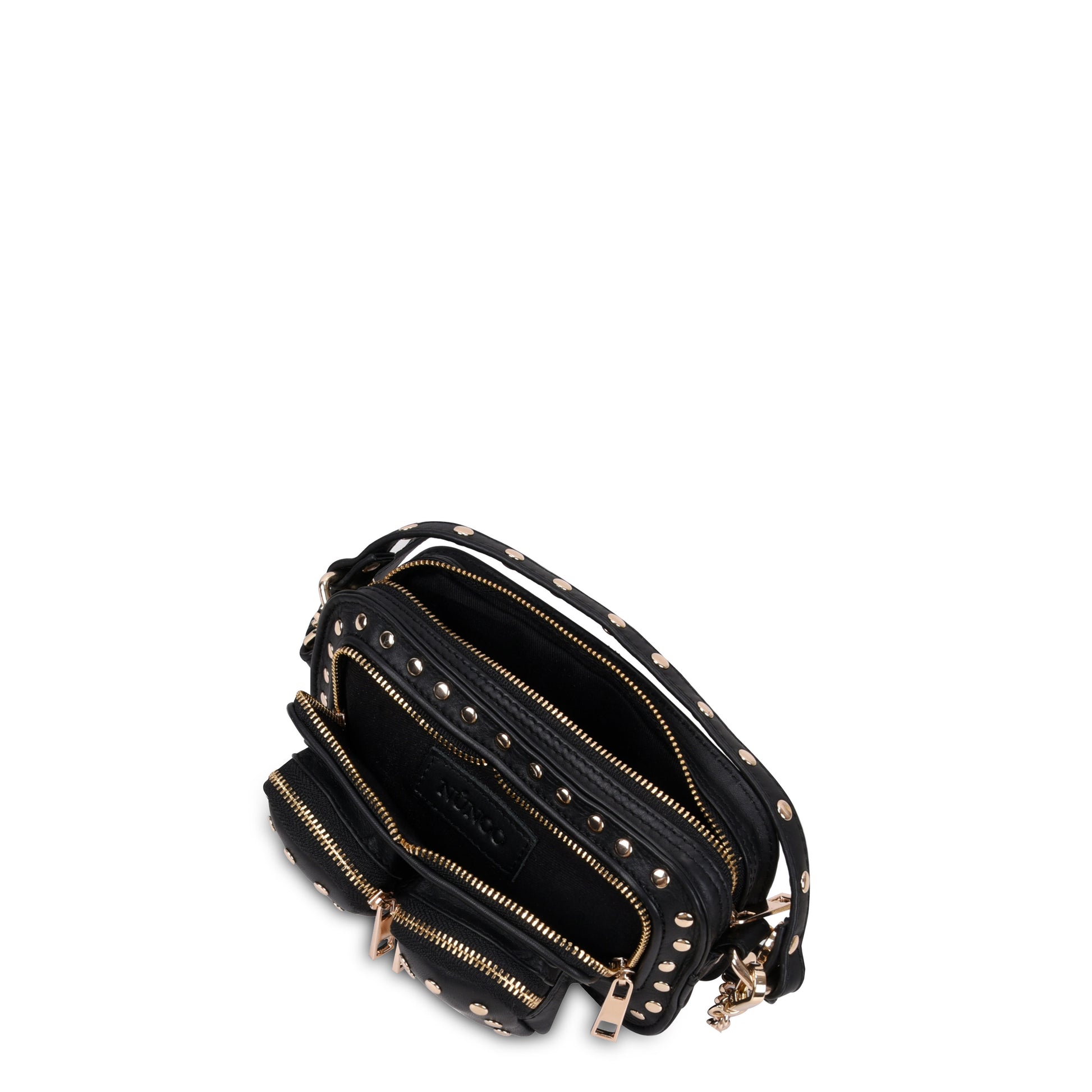 Núnoo Helena Rivet Pure Black w. Gold Small bag Black