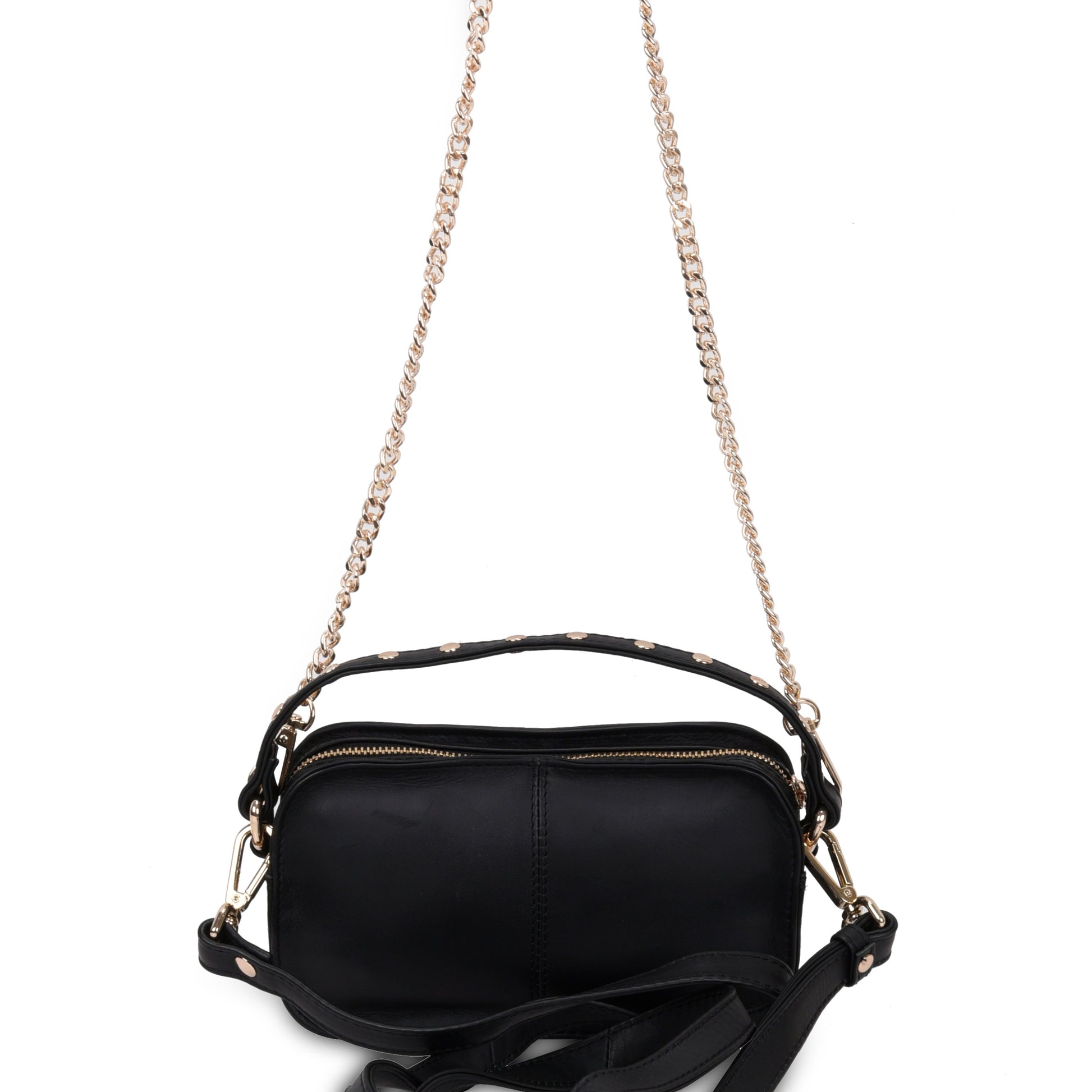 Núnoo Helena Rivet Pure Black w. Gold Small bag Black